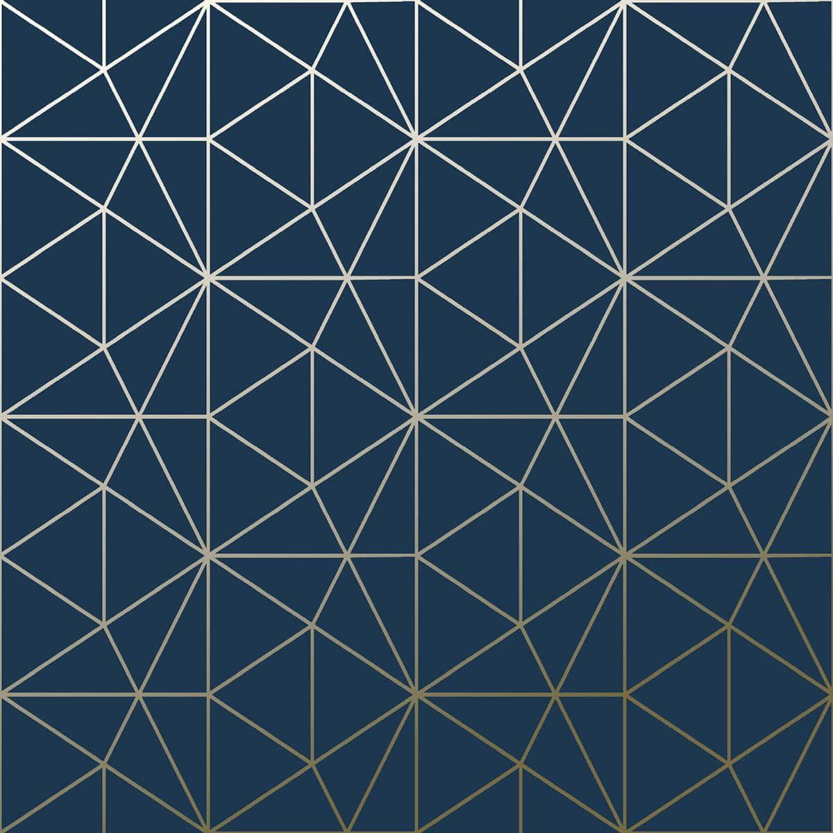 navy blue, gold, geometric pattern, SD Desktop Wallpaper