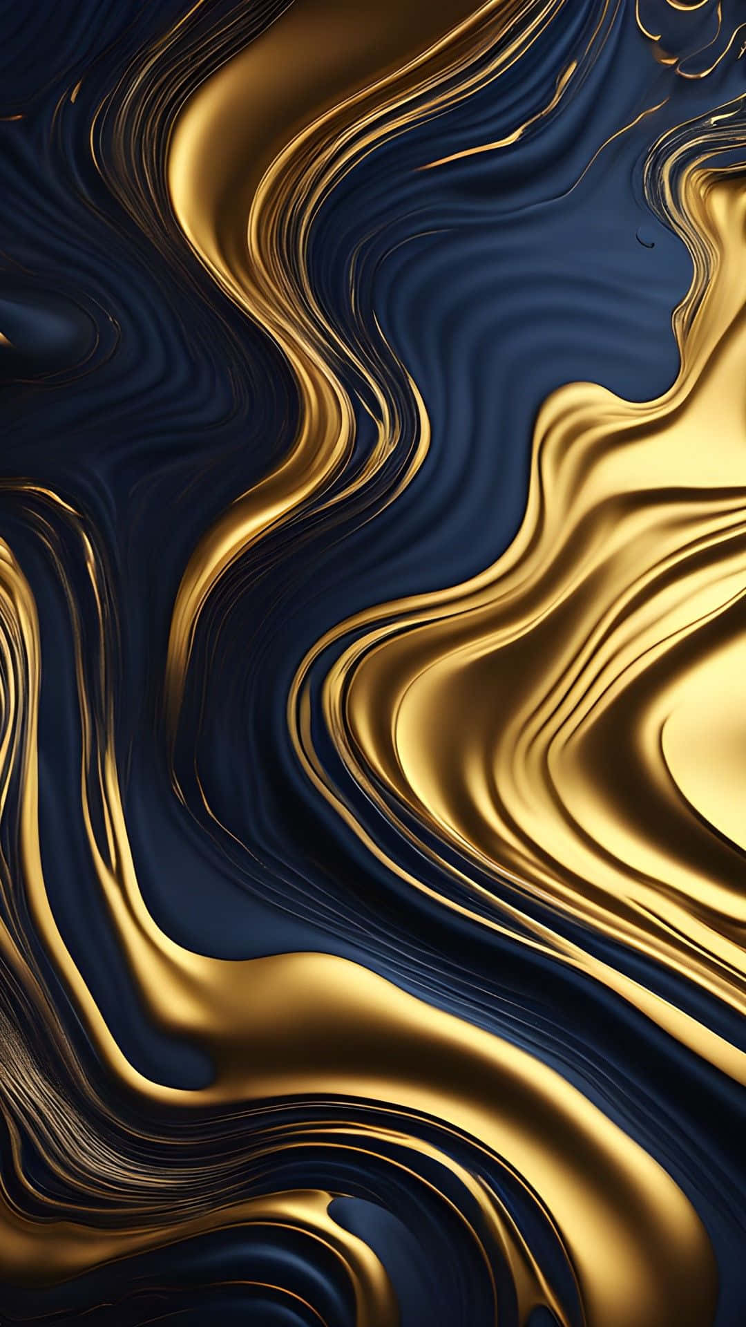 Navy Gold Marble Waves, golden, navy blue, Full HD Phone Wallpaper