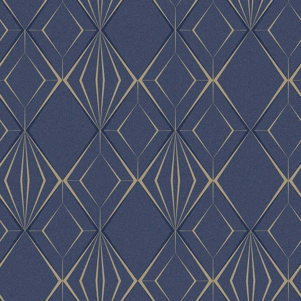 Navy Gold Geometric Pattern, navy blue, gold, SD Desktop Wallpaper