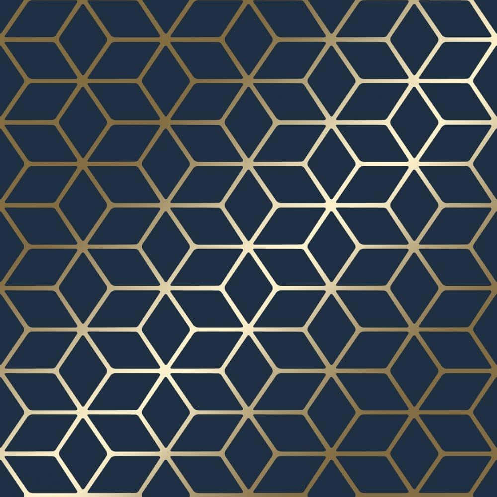 Navy Gold Geometric Pattern, navy blue, gold, SD Desktop Wallpaper