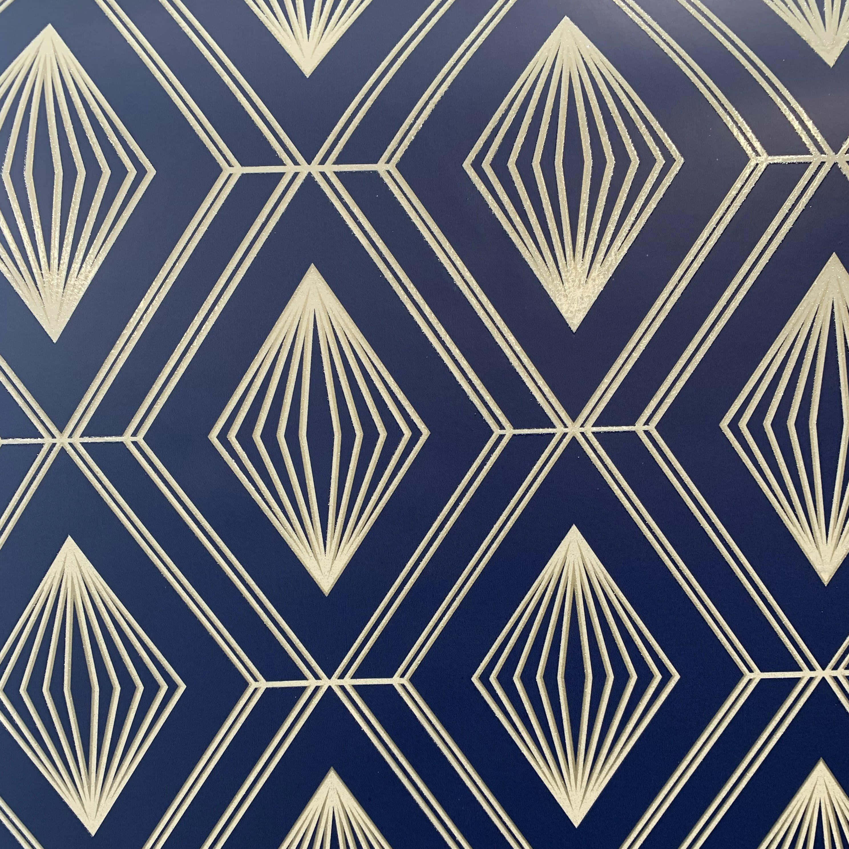 navy blue, cream-colored, geometric diamond patterns, 2K Desktop Wallpaper