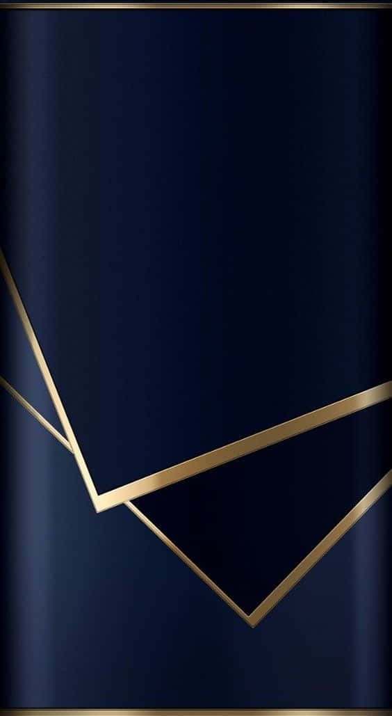 Navy Blue, Gold, Geometric Lines, SD Phone Wallpaper