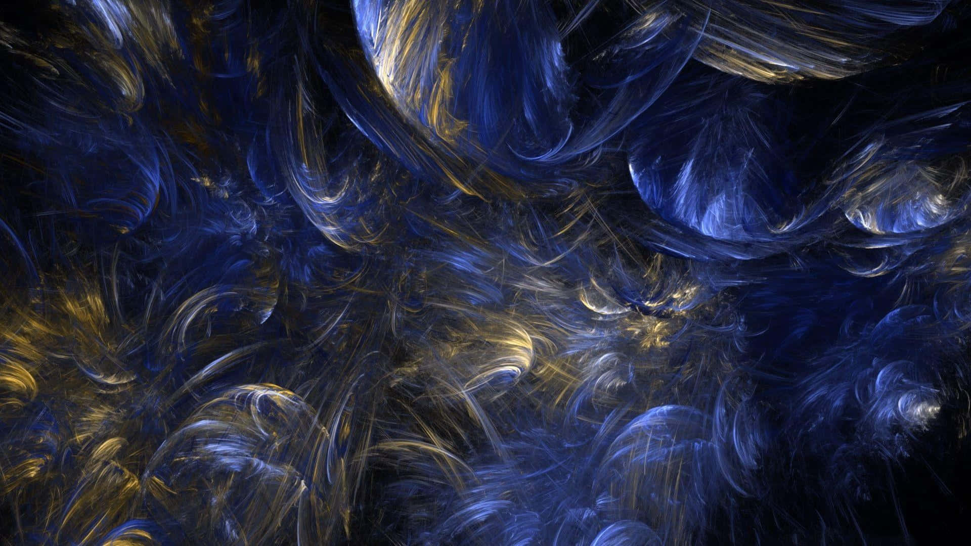 Navy Gold Abstract Art, deep blue, glowing gold, Full HD Desktop Wallpaper