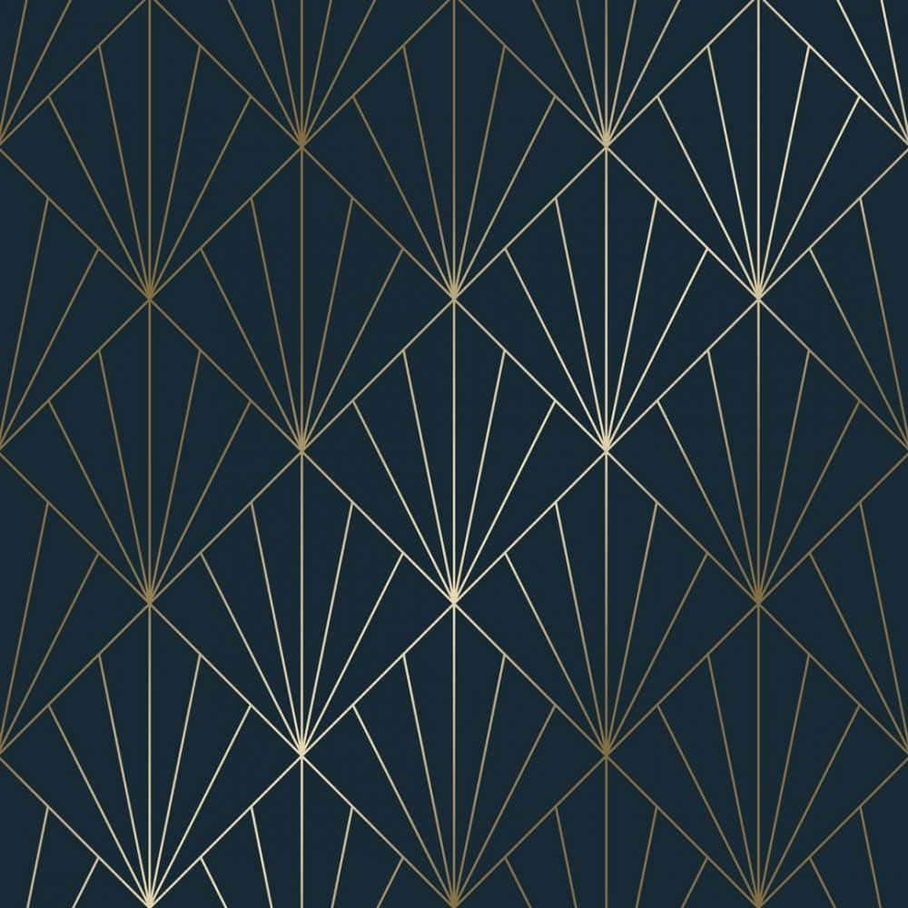 Navy Gold Geometric Pattern, gold lines, deep navy blue background, SD Desktop Wallpaper