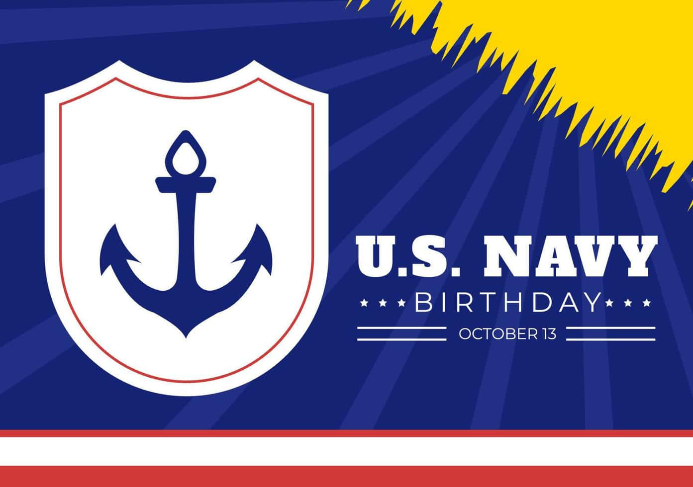 U S Navy Birthday, navy blue, white shield, HD Desktop Wallpaper