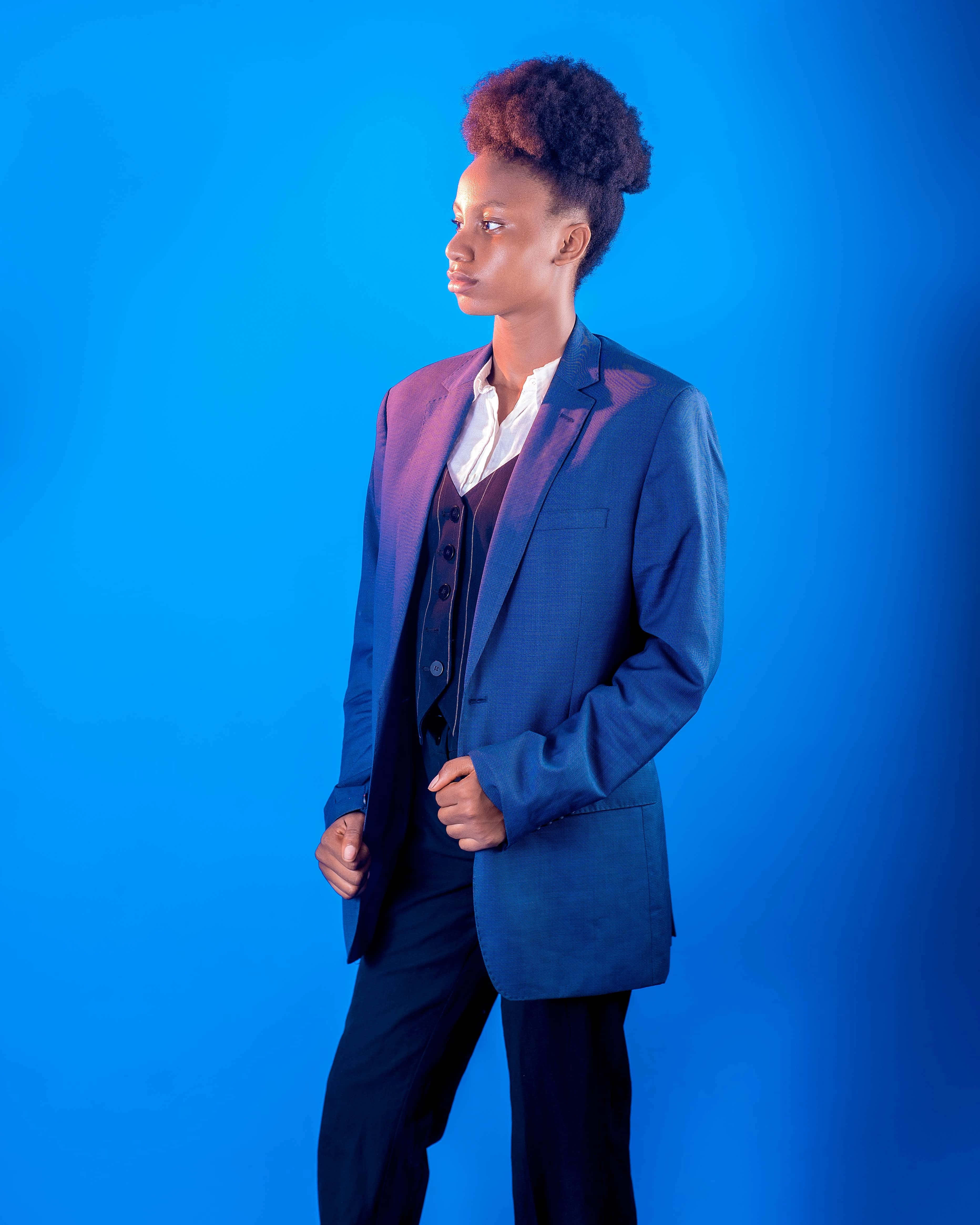 Navy Blazer, brown loafers, pocket square, 4K Phone Wallpaper