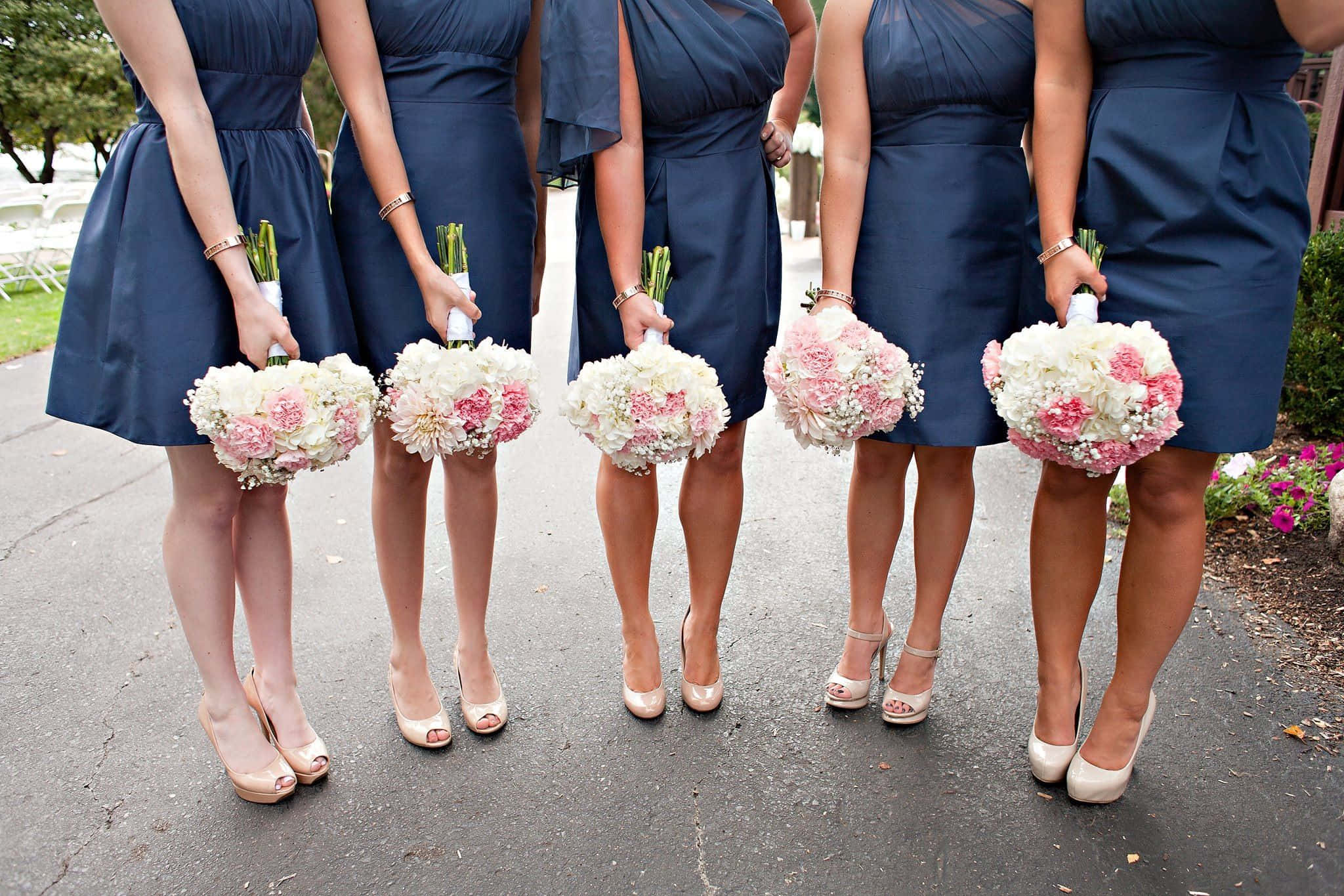Navy Blue Dress, bridesmaids, navy blue dresses, Full HD Desktop Wallpaper