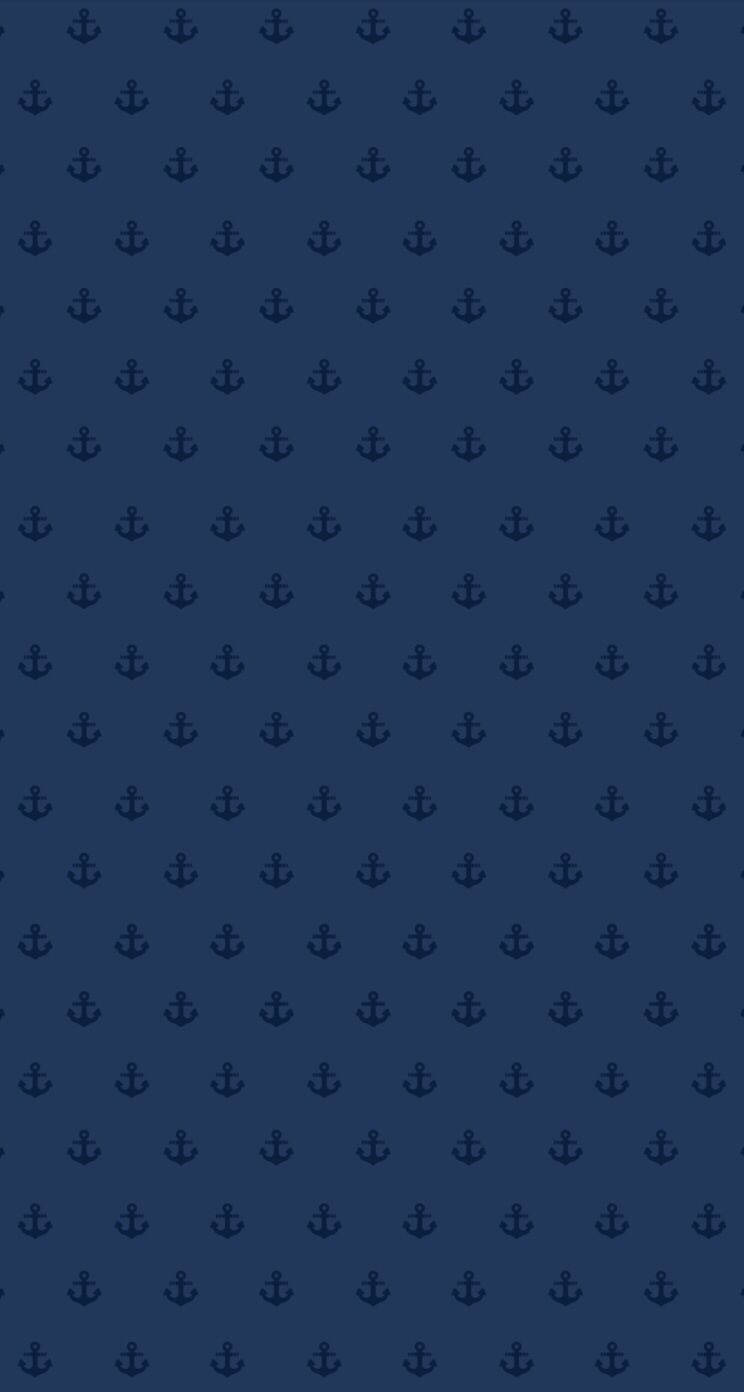 Navy Blue iPhone, navy anchors, repeating pattern, HD Phone Wallpaper