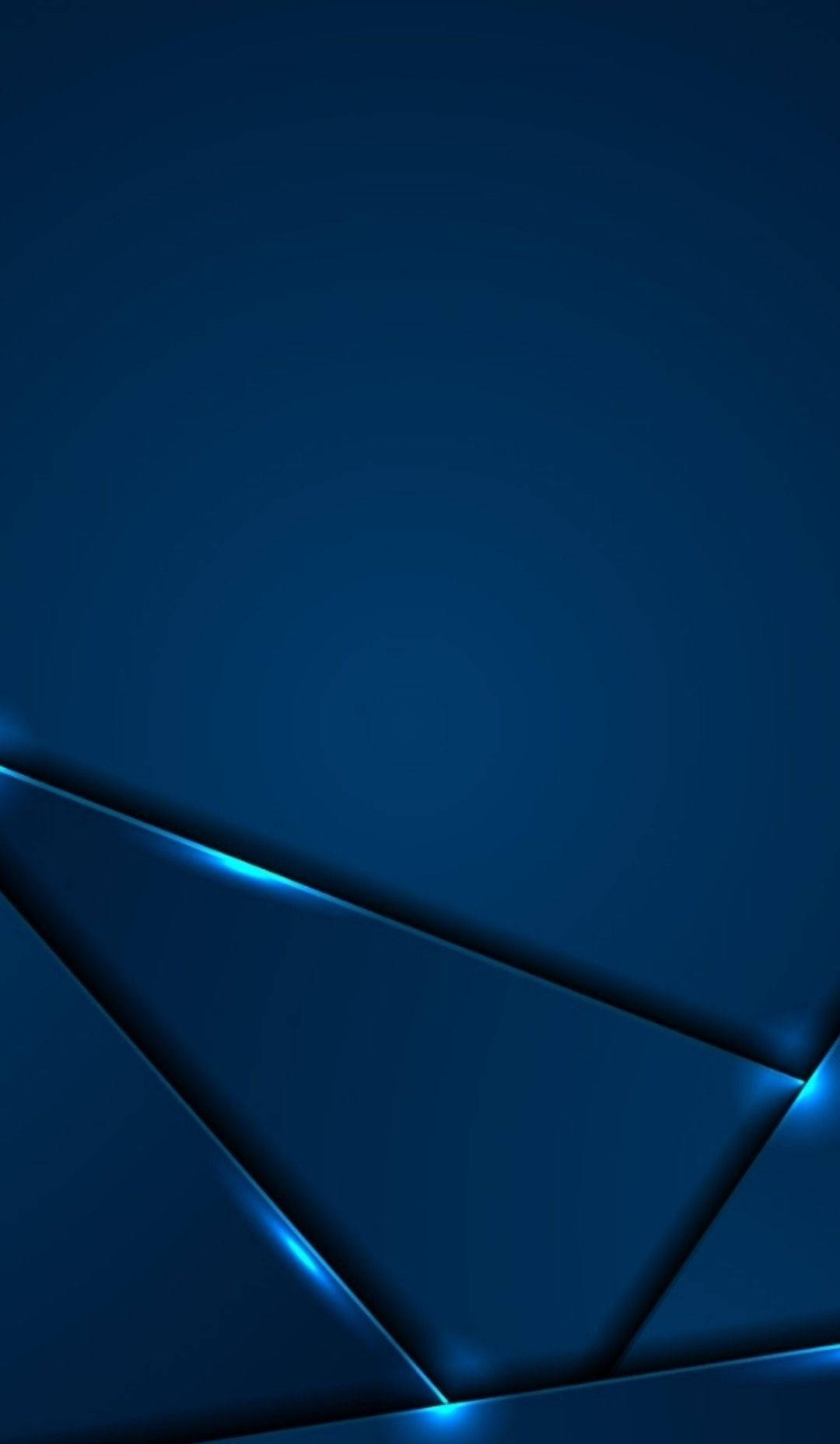 Navy Blue iPhone, abstract geometric blue wallpaper, glowing triangular facets, HD Phone Wallpaper