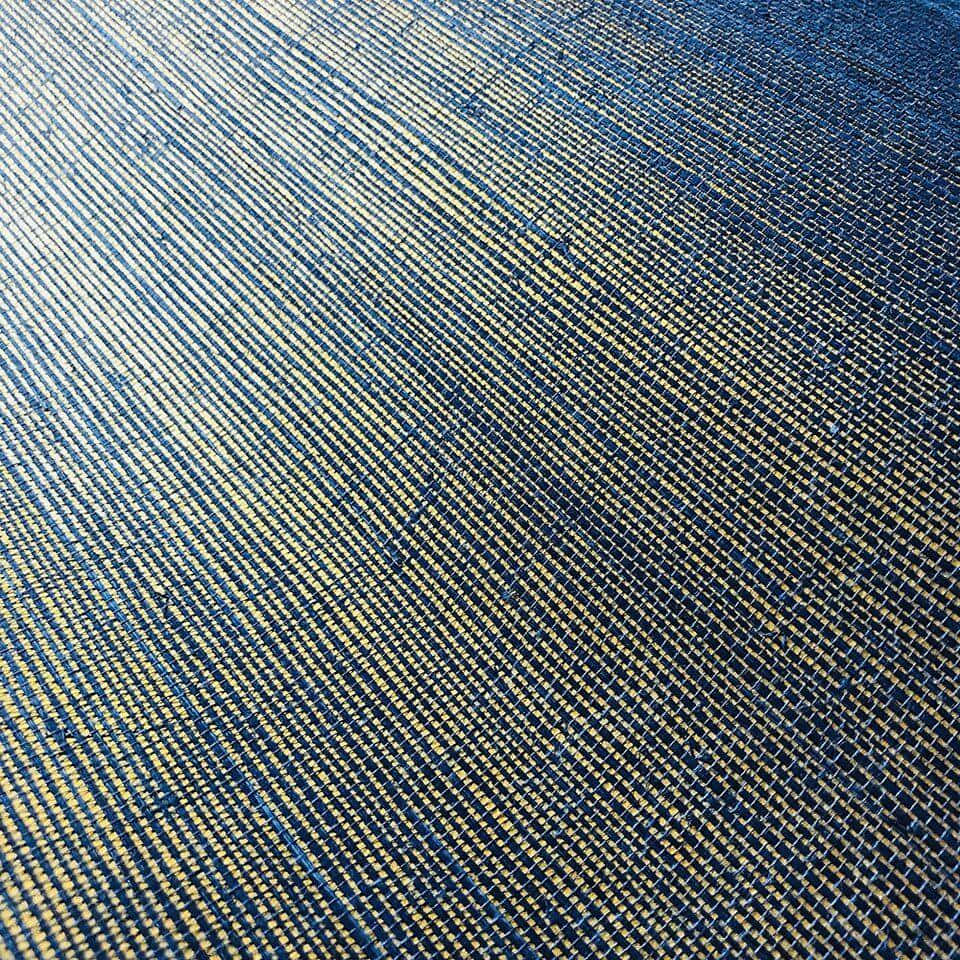 Navy Gold Fabric Texture, diagonal blue and gold woven textile, textured grid pattern, SD Desktop Wallpaper