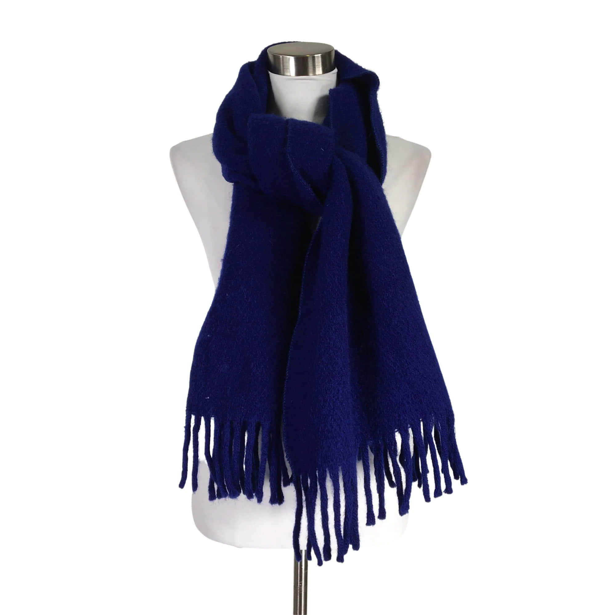 navy blue scarf, cobalt blue knit scarf, fringe, Full HD Desktop Wallpaper