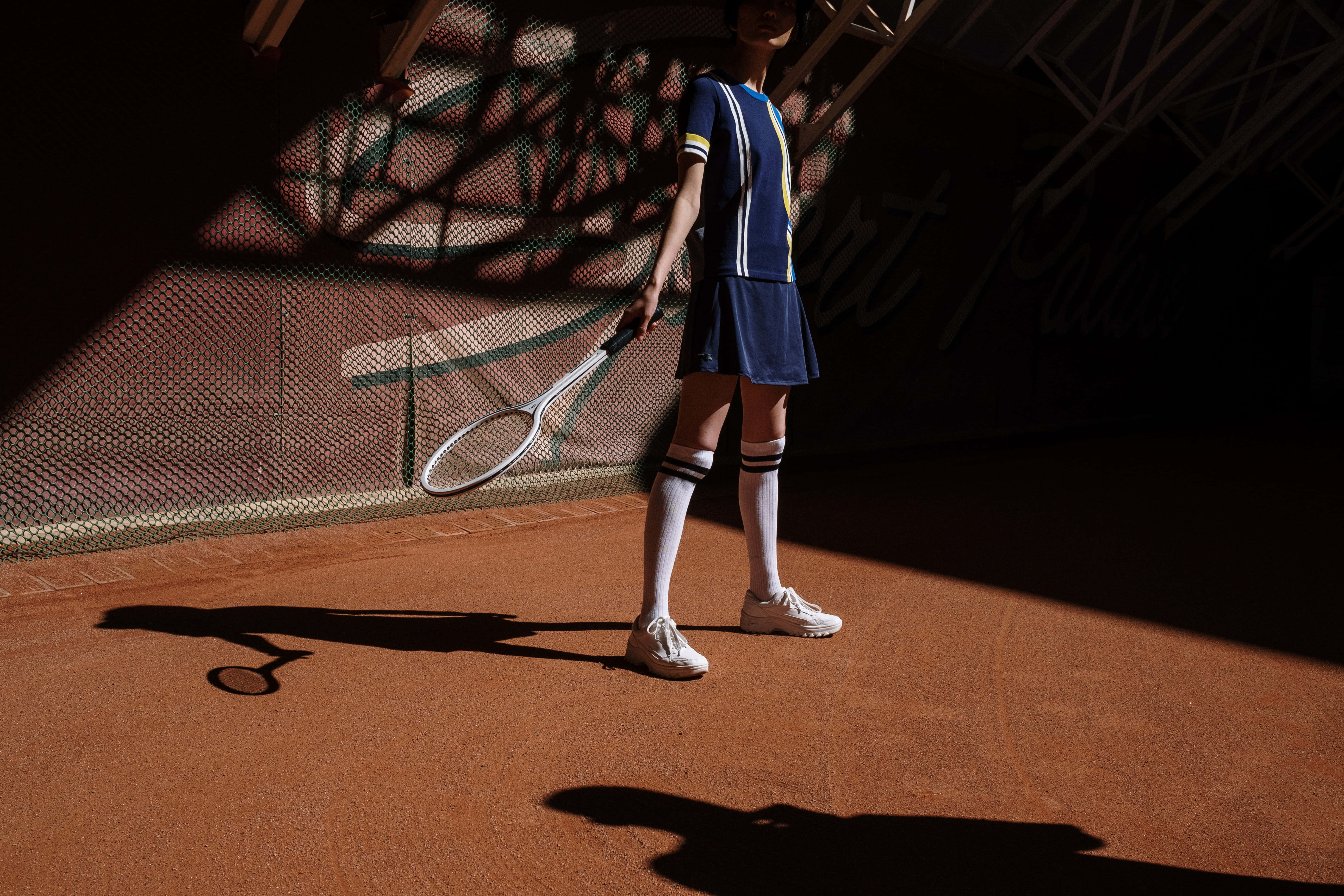 Navy Blue Shirt, tennis player, blue uniform, 5K Desktop Wallpaper
