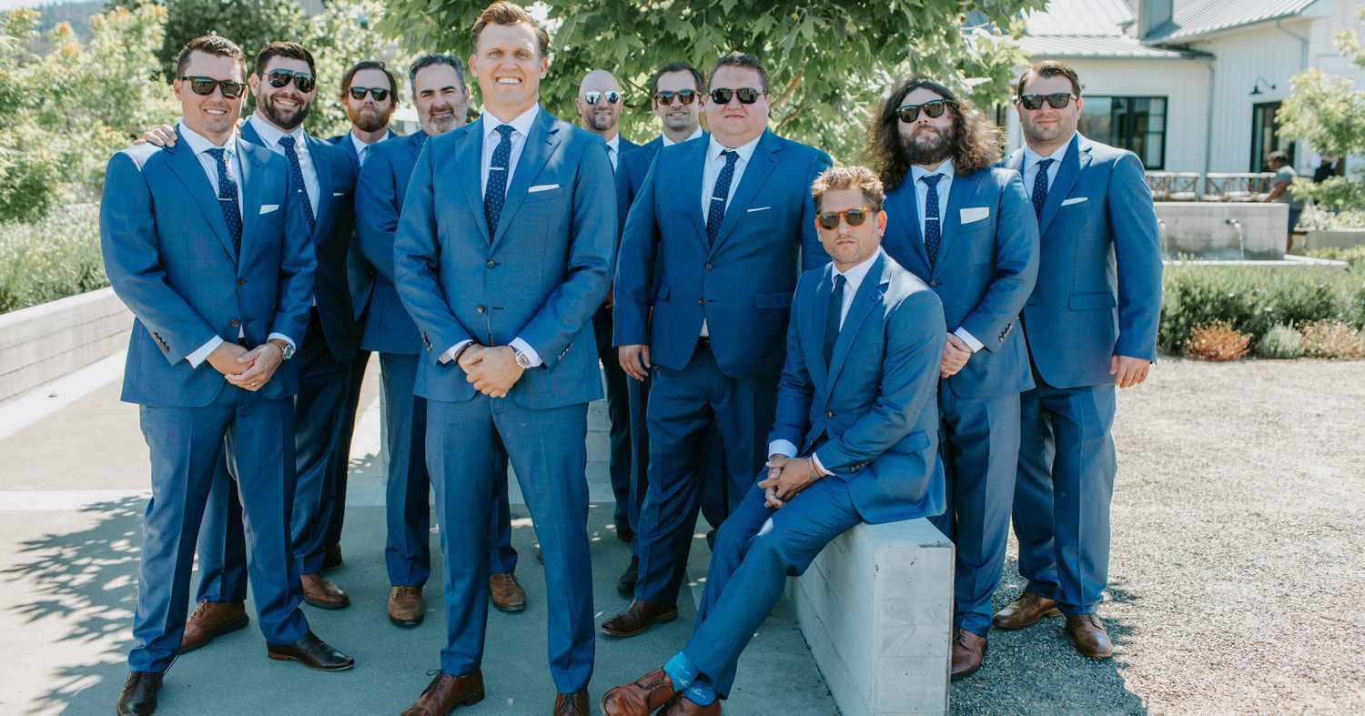 Navy Blue Suit, groomsmen, matching blue suits, HD Desktop Wallpaper
