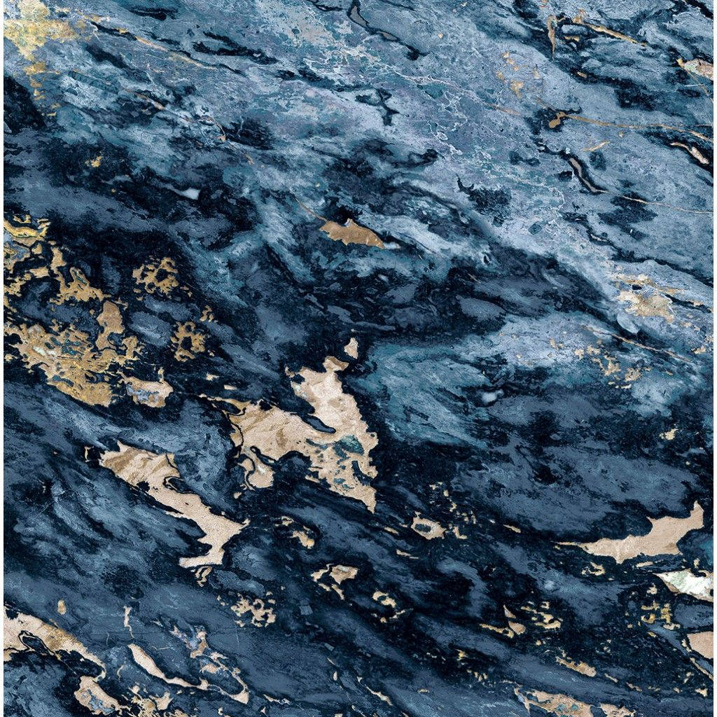 Navy Blue Marble, deep blue swirls, shimmering gold flecks, SD Desktop Wallpaper