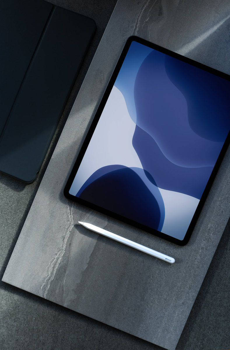 Navy Blue iPhone, blue abstract wallpaper, gray marble surface, SD Phone Wallpaper