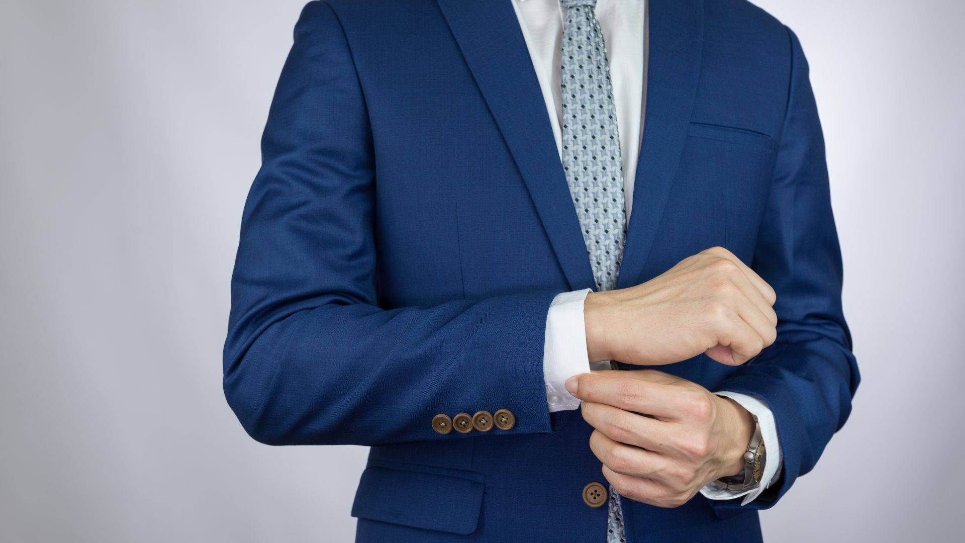 Premium Stretch Navy Blue Suit, blue suit, cufflink, Full HD Desktop Wallpaper