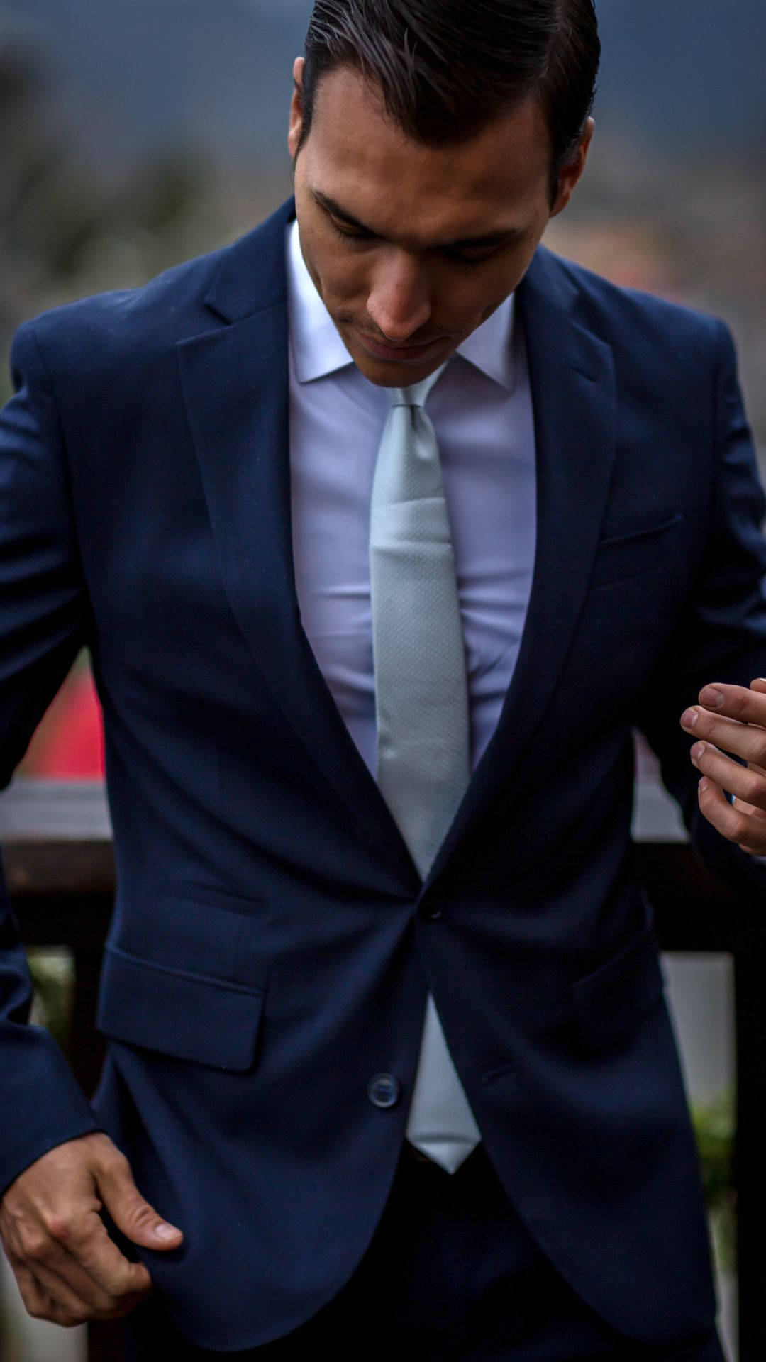 navy suit, light tie, slim fit, Full HD Phone Wallpaper