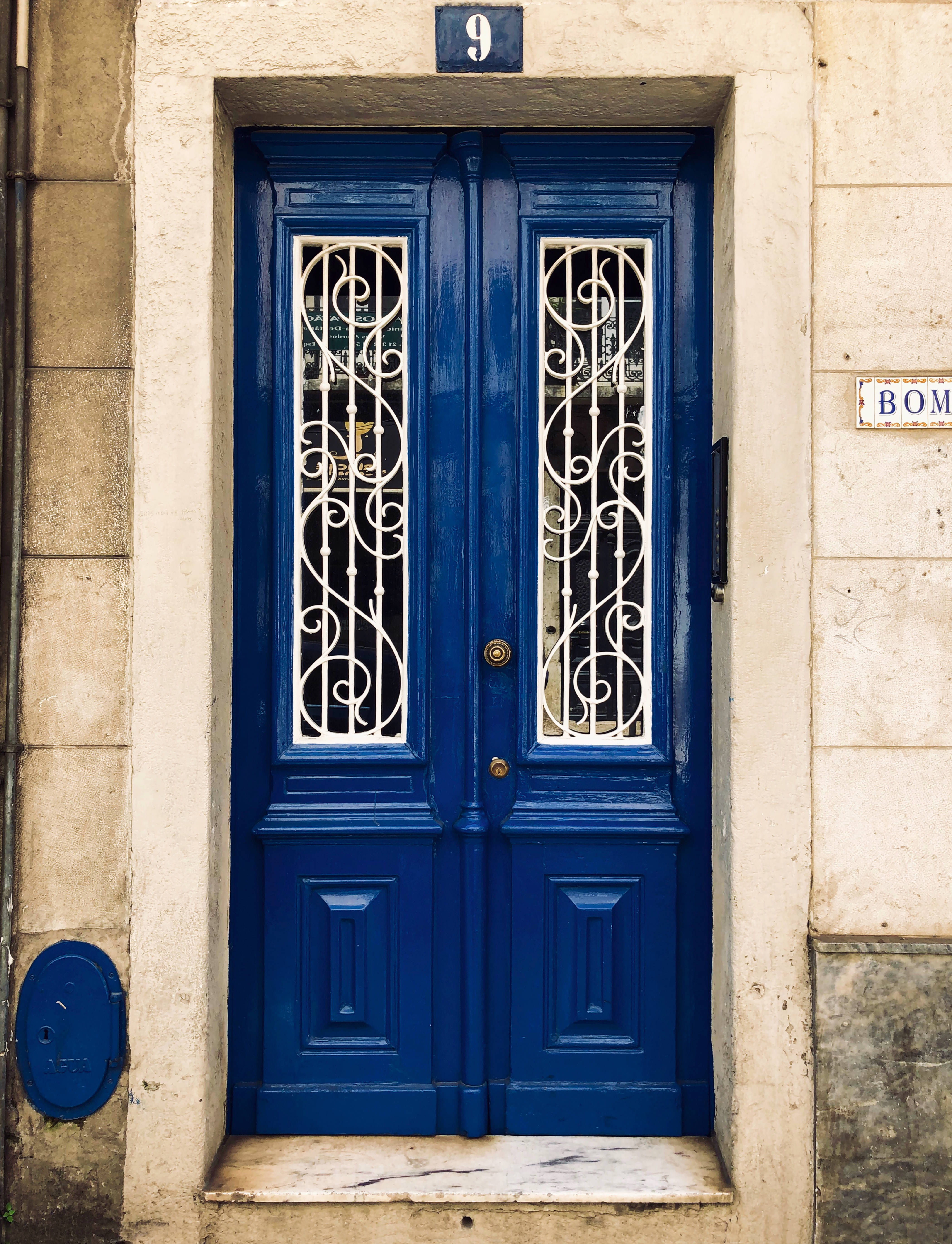 navy blue, cobalt blue, double door, 5K Phone Wallpaper
