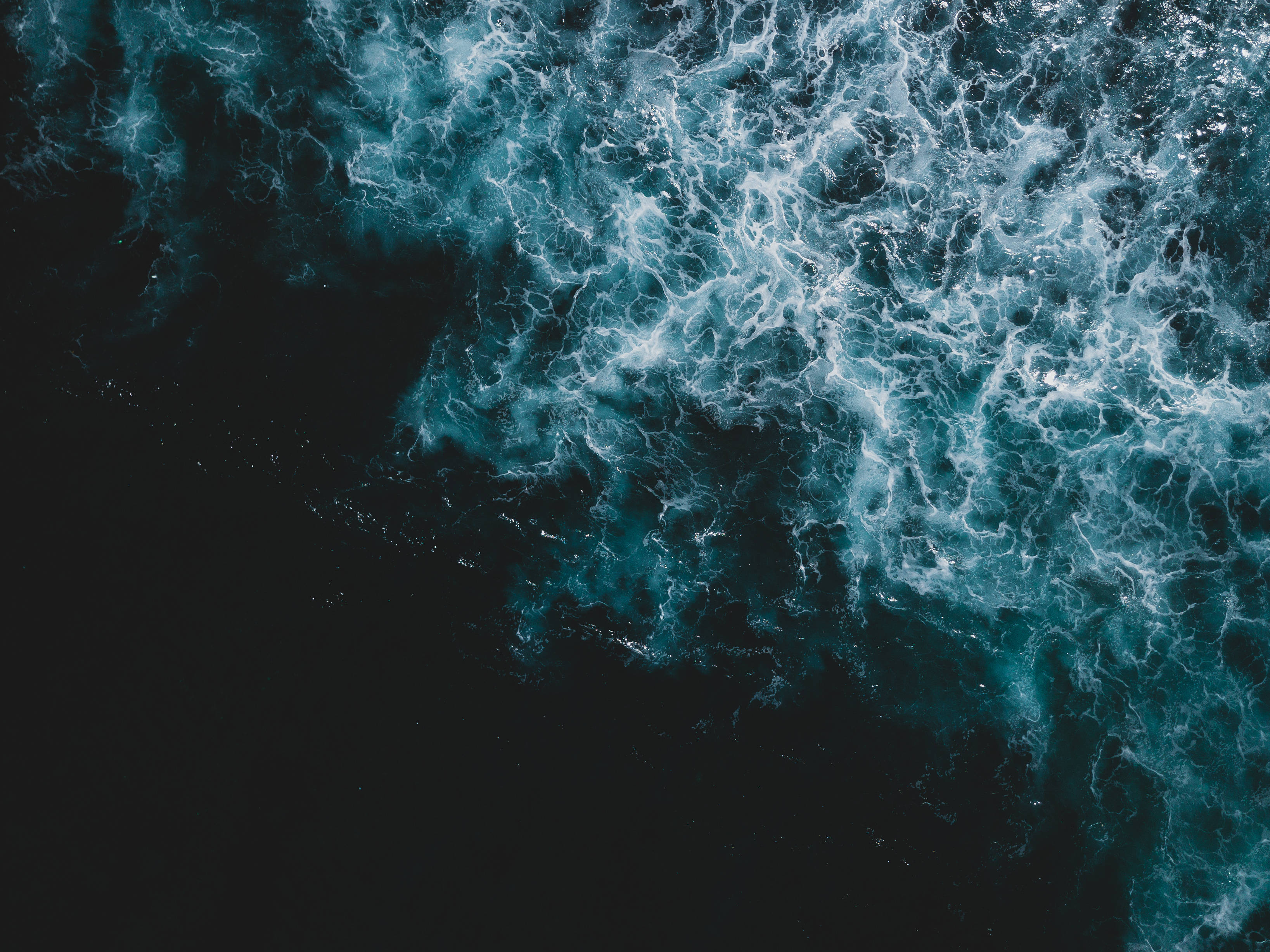 Navy Blue, Ocean, Aerial view, 2K Desktop Wallpaper