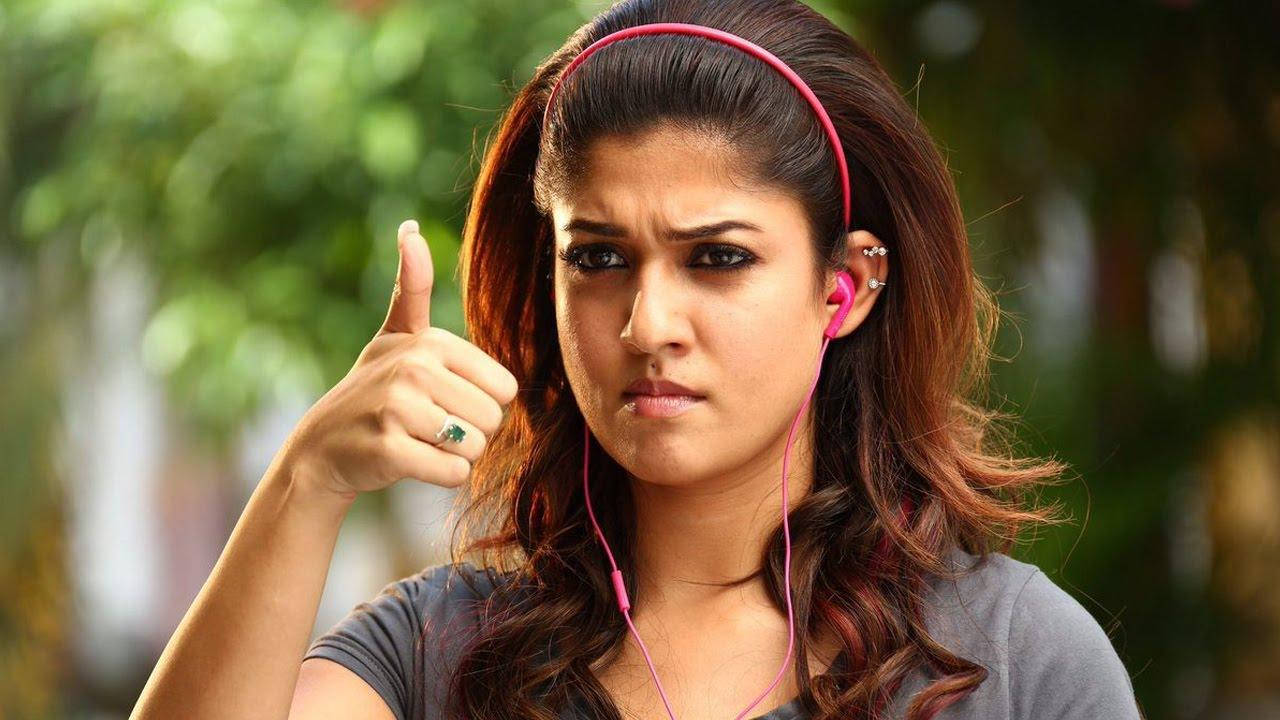 Nayanthara, pink headphones, thumbs up, HD Desktop Wallpaper