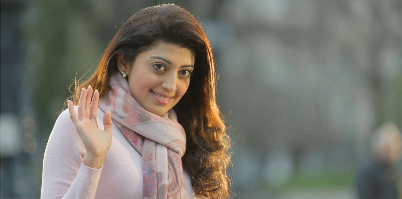 Nayanthara, long brown hair, patterned scarf, HD Desktop Wallpaper