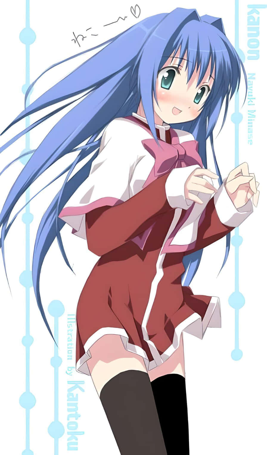 Nayuki Minase, long blue hair, green eyes, HD Phone Wallpaper