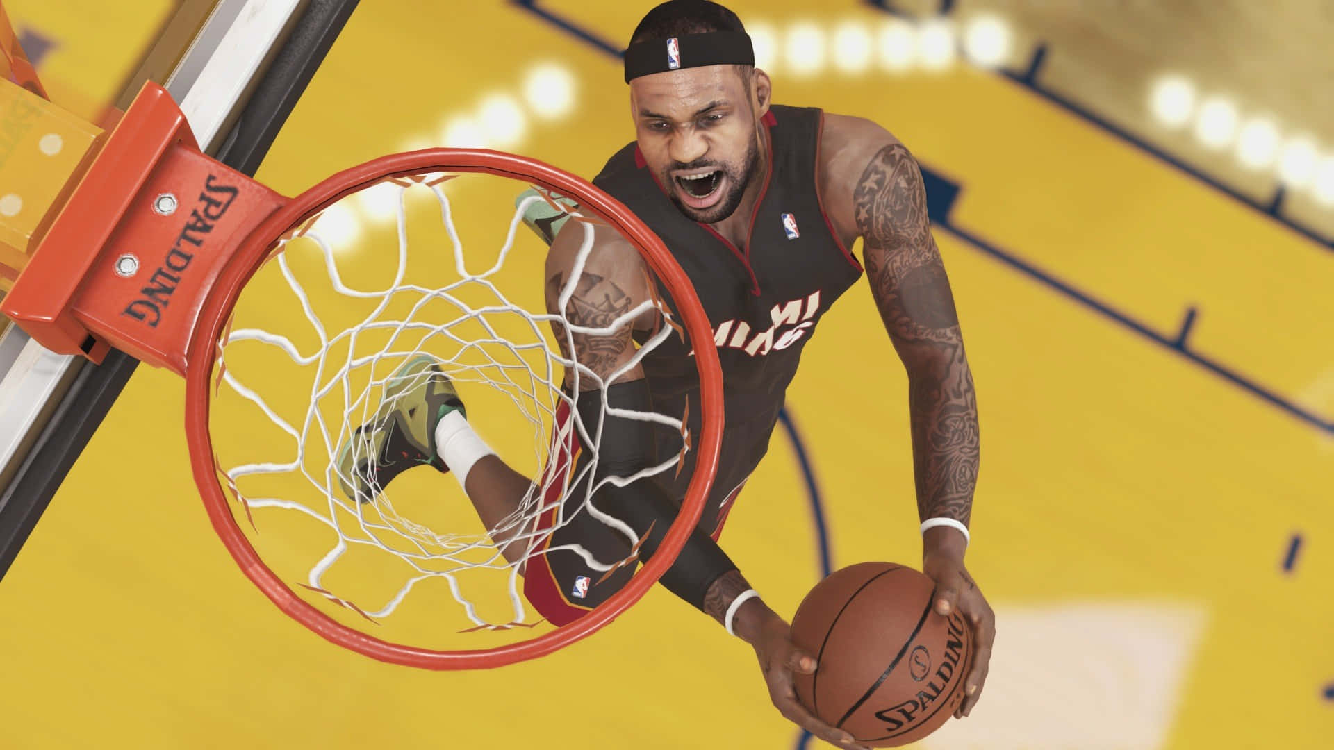NBA 2K, basketball player, mid-air dunk, Full HD Desktop Wallpaper