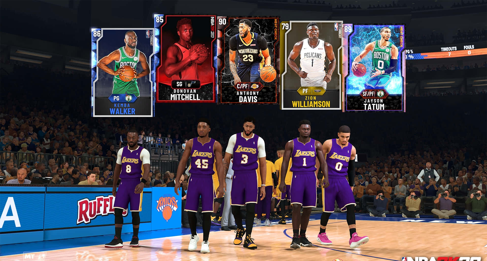 NBA 2K20, purple jerseys, court, Full HD Desktop Wallpaper