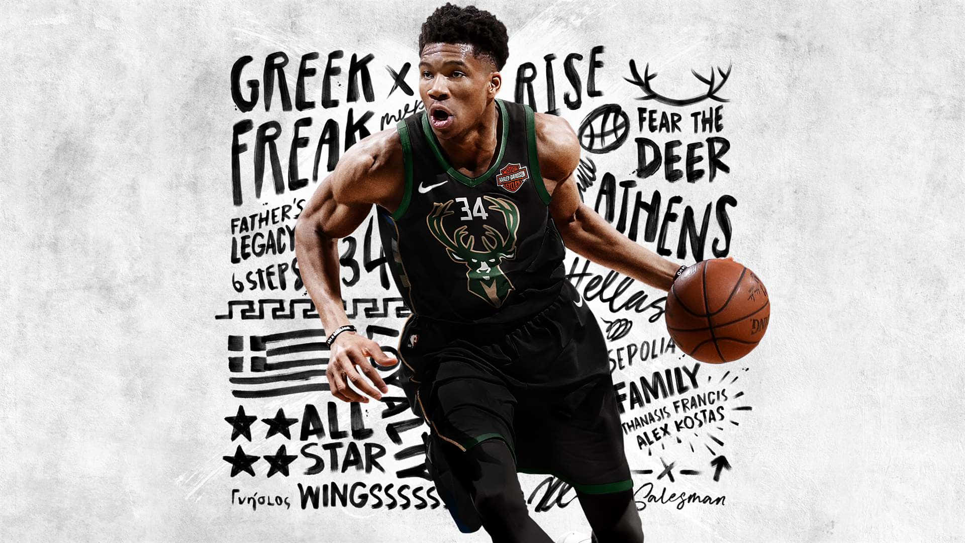 NBA 2K20, black jersey, textured wall, Full HD Desktop Wallpaper