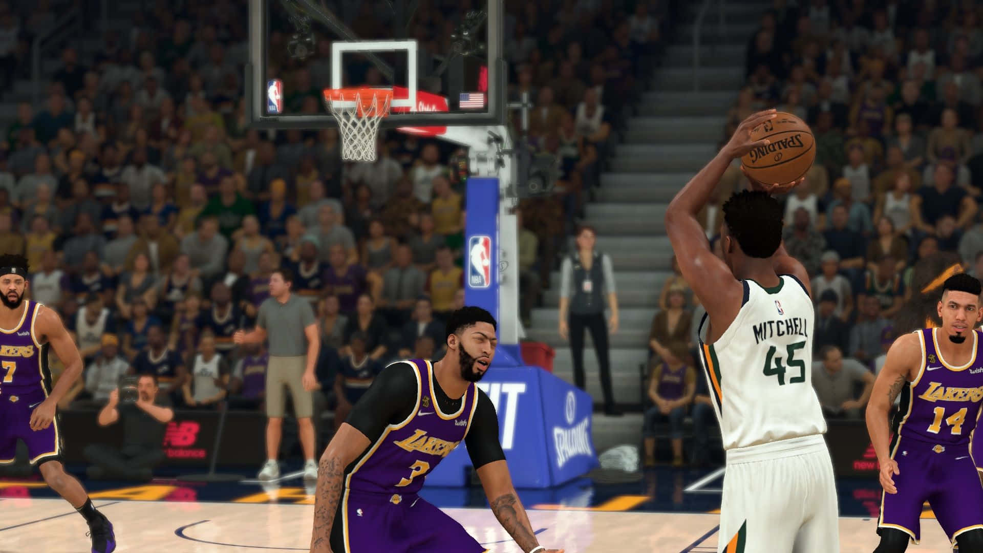 NBA 2K21, white jersey, purple jerseys, Full HD Desktop Wallpaper
