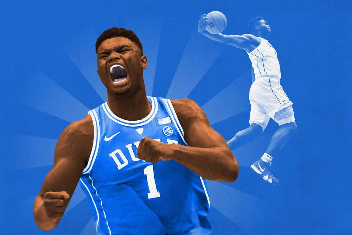 NBA 2k21, Duke basketball player, blue jersey, SD Desktop Wallpaper