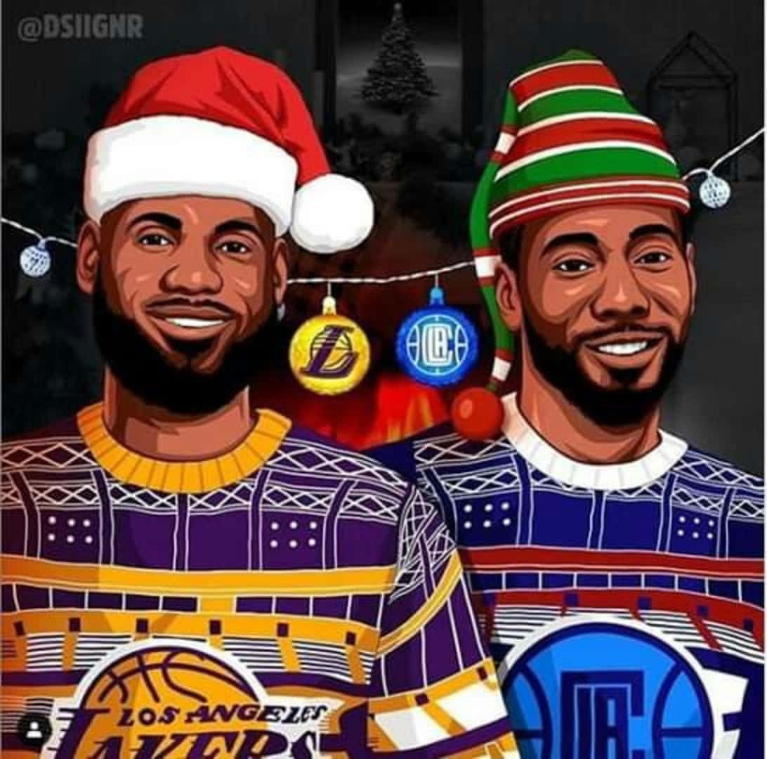 NBA Christmas, basketball players, festive holiday sweaters, SD Desktop Wallpaper