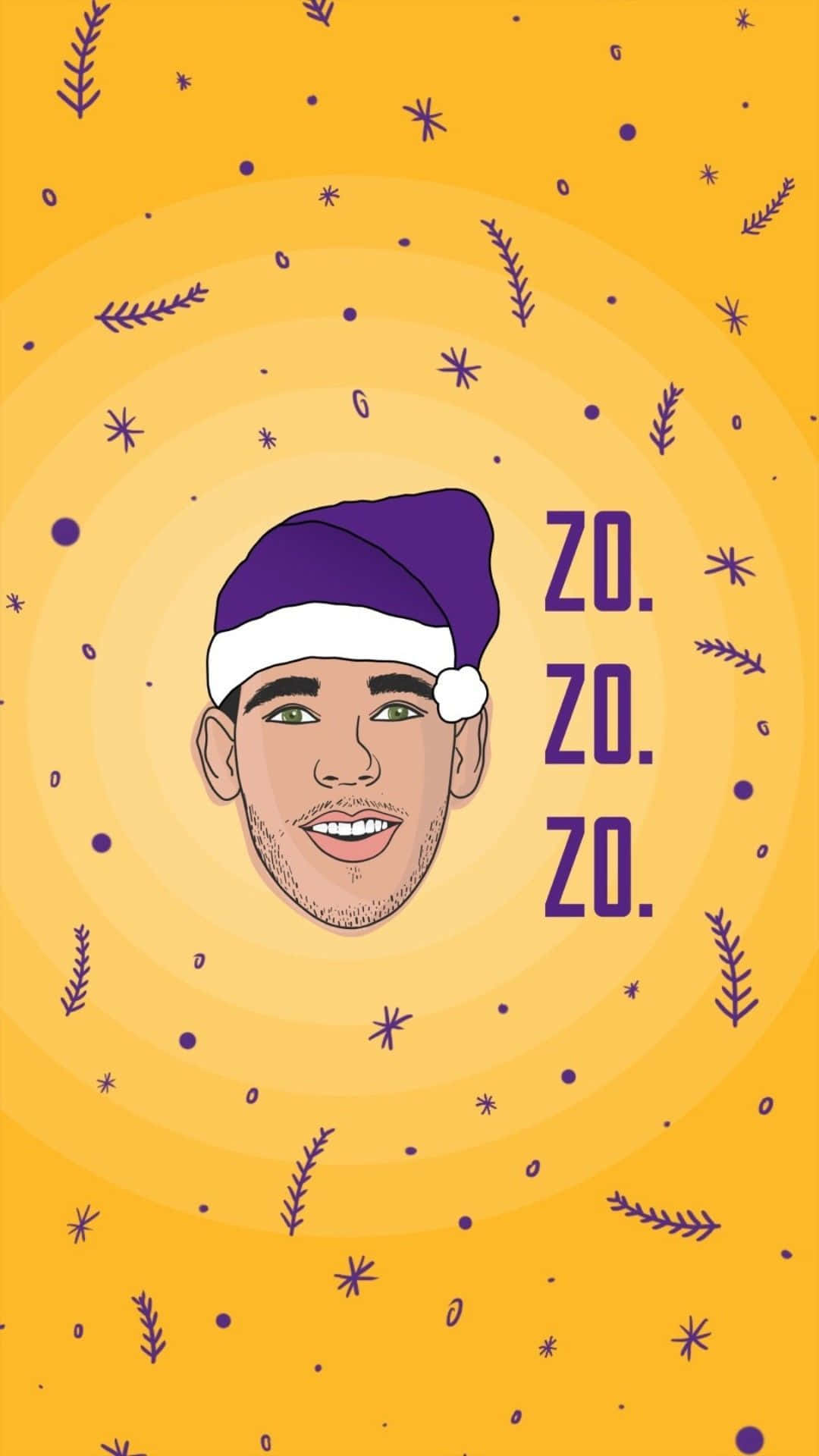NBA Christmas, purple Santa hat, radiant yellow background, Full HD Phone Wallpaper