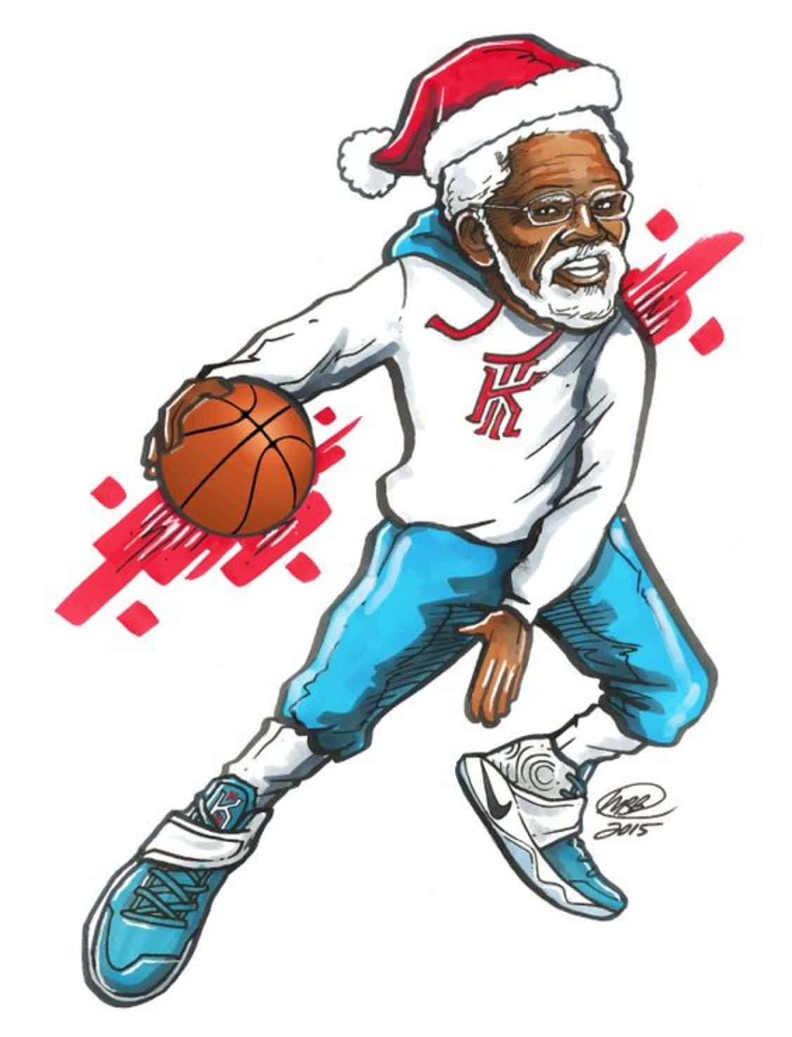 NBA Christmas, Santa hat, basketball, HD Phone Wallpaper