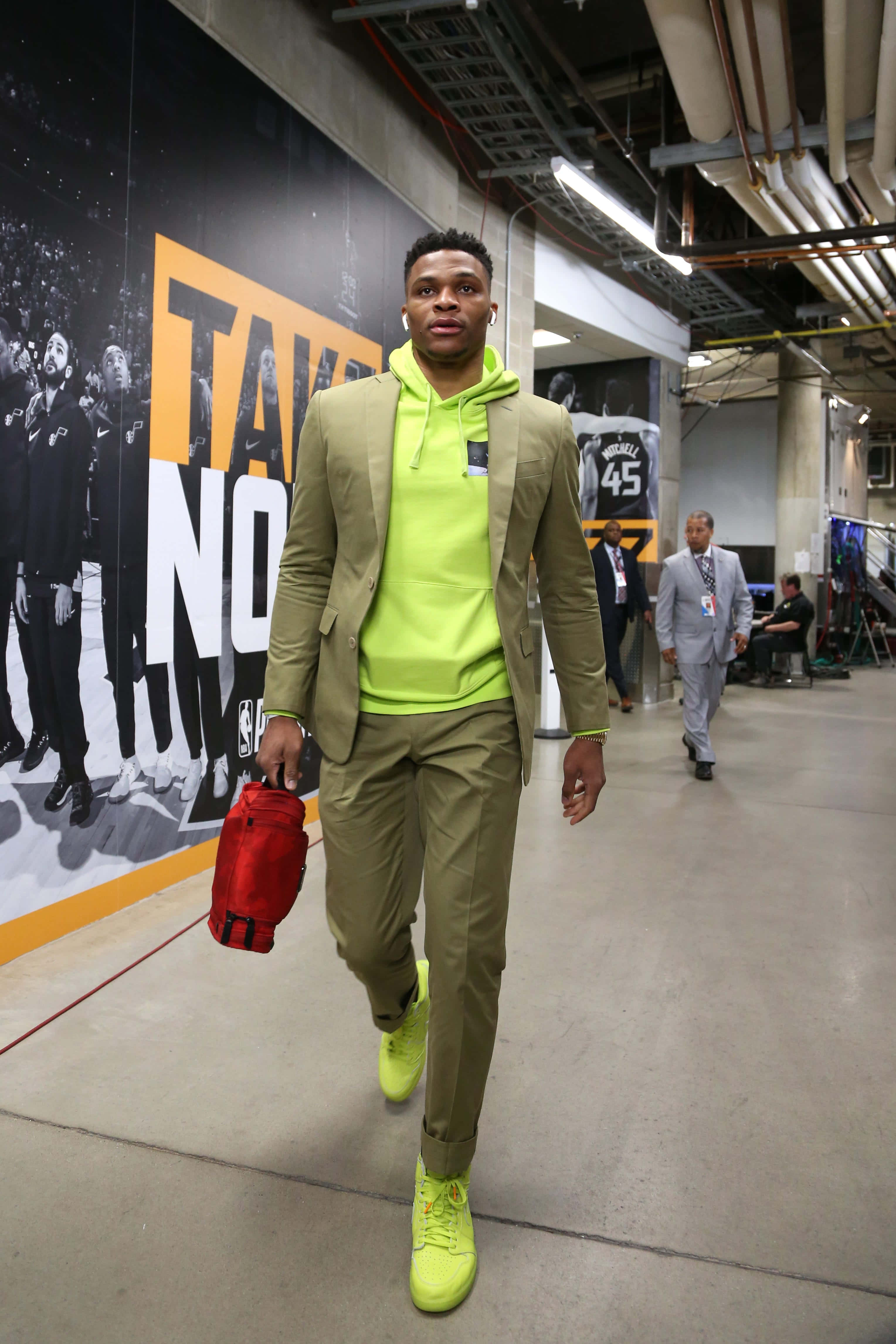 NBA Player, neon green hoodie, matching sneakers, 4K Phone Wallpaper