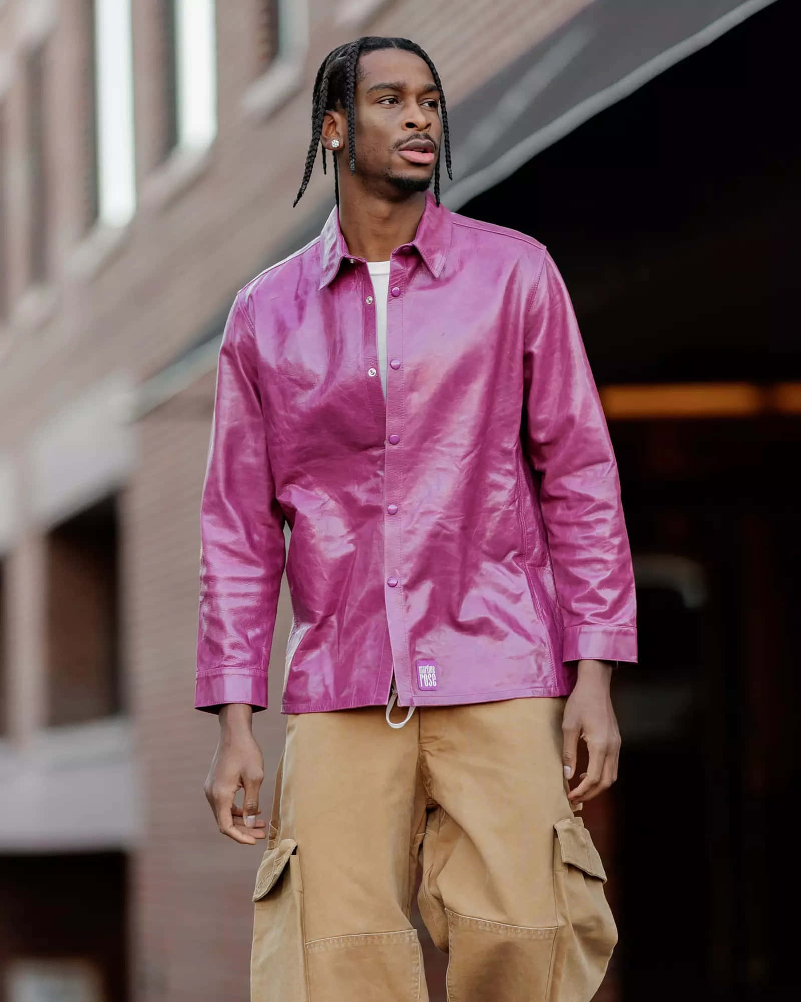 NBA Fashion, shiny pink jacket, beige cargo pants, Full HD Phone Wallpaper