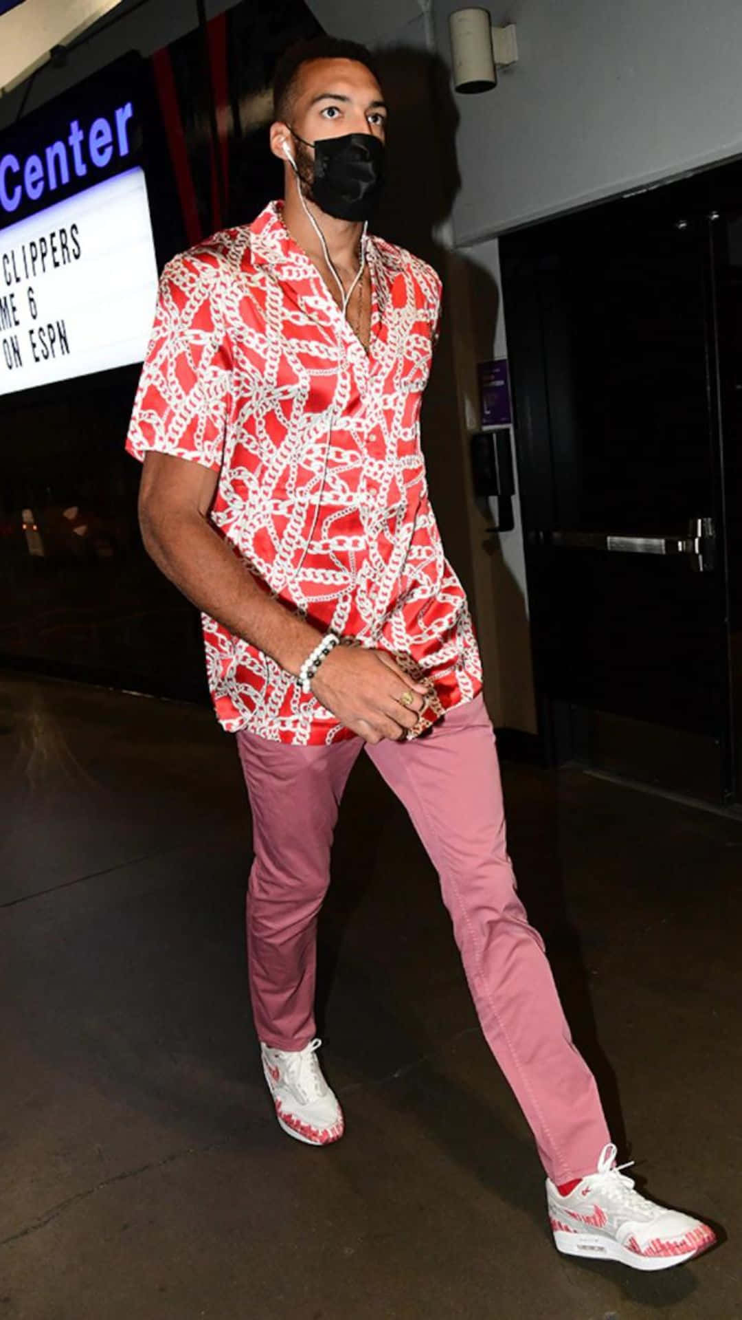 NBA Player Fashion, red print shirt, pink pants, Full HD Phone Wallpaper