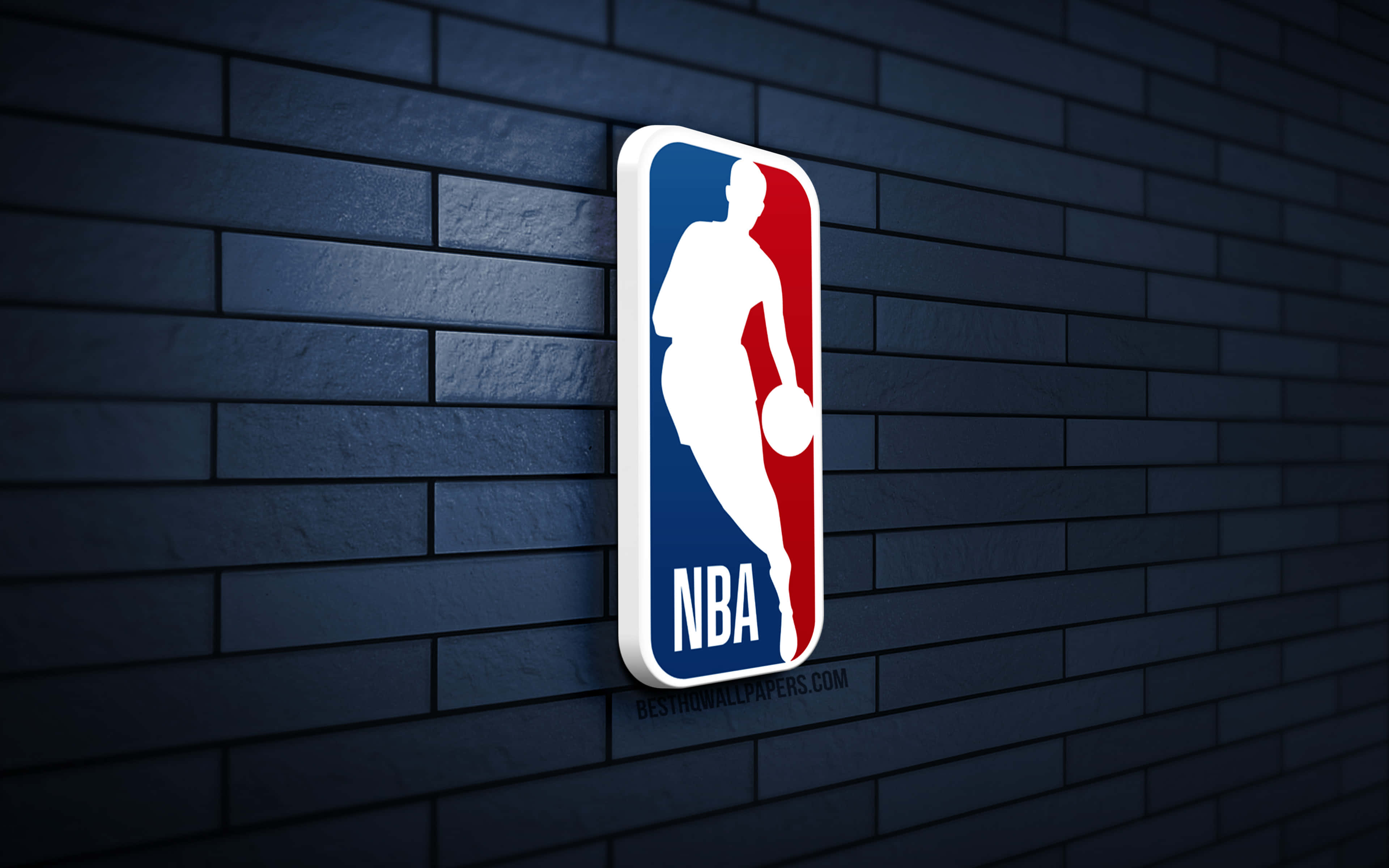 NBA logo, red, blue, 4K Desktop Wallpaper