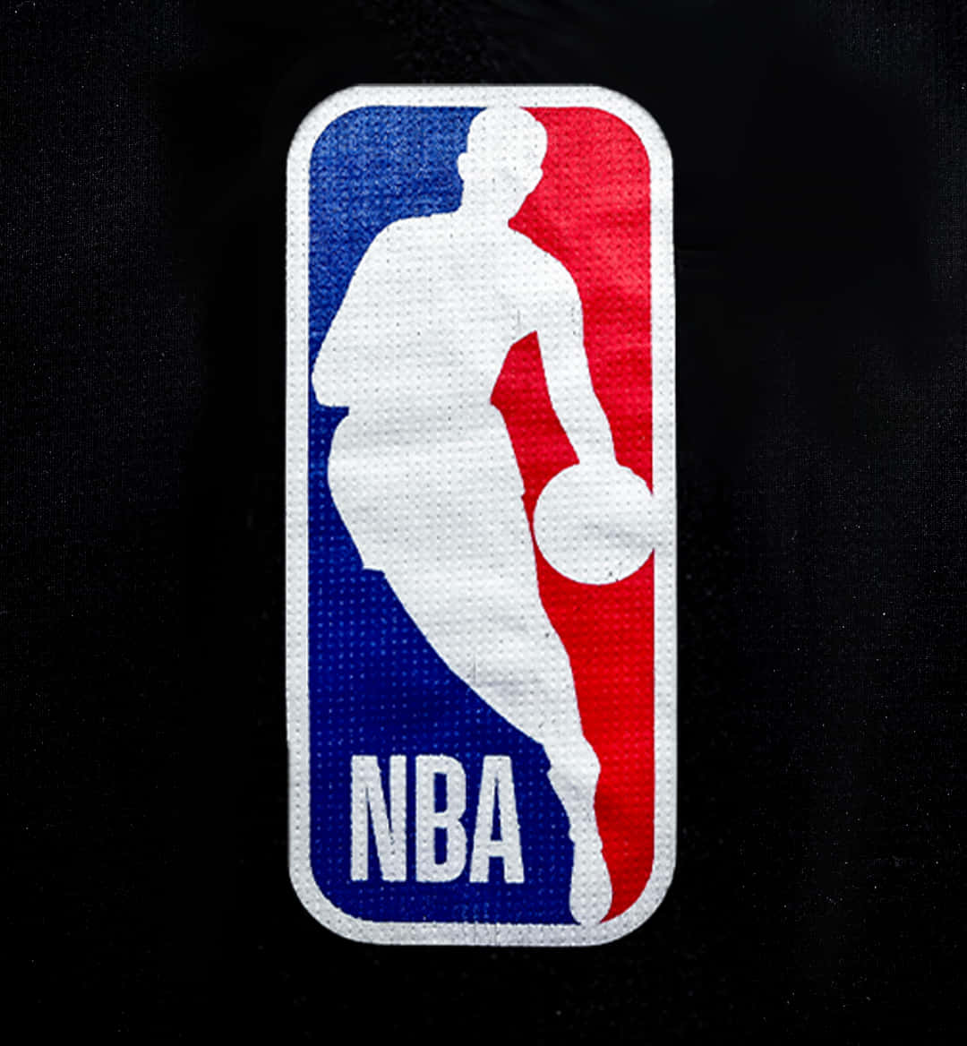 NBA Logo, white silhouette, basketball player dribbling, SD Phone Wallpaper