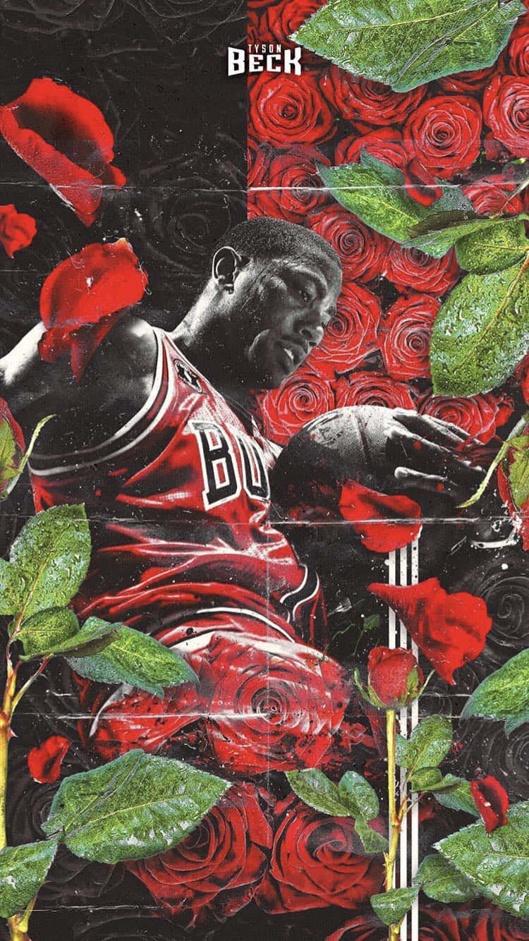 NBA Phone, red jersey, vivid red roses, HD Phone Wallpaper