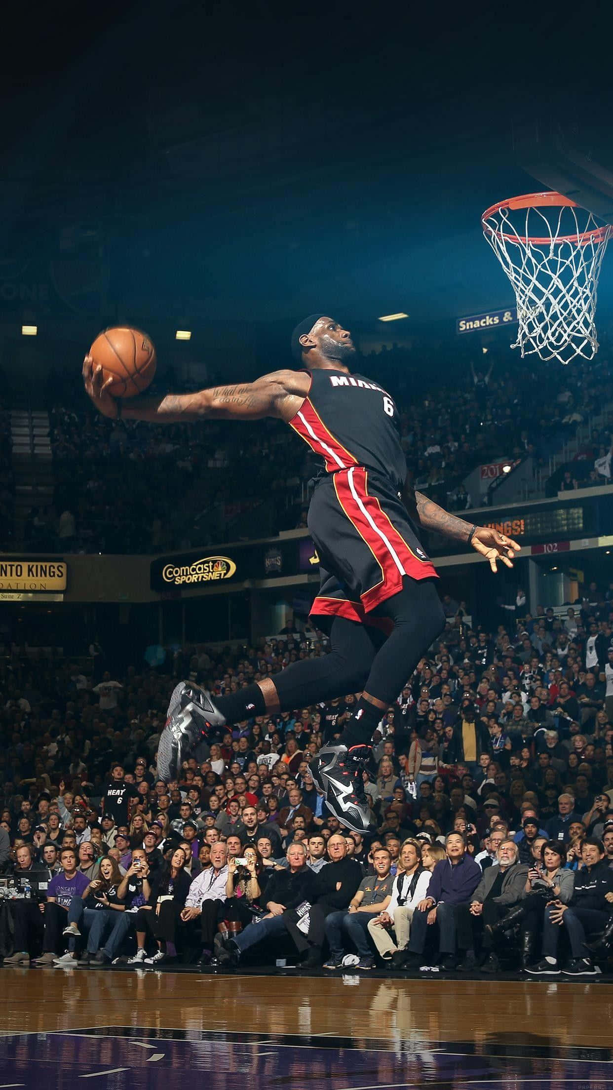 NBA Phone, basketball player, black and red uniform, Full HD Phone Wallpaper