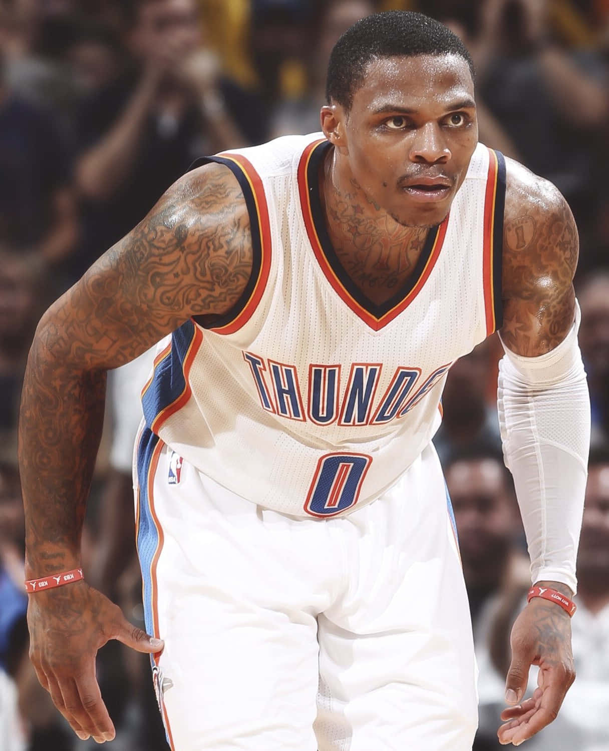 NBA Player, Thunder, white Thunder jersey, HD Phone Wallpaper