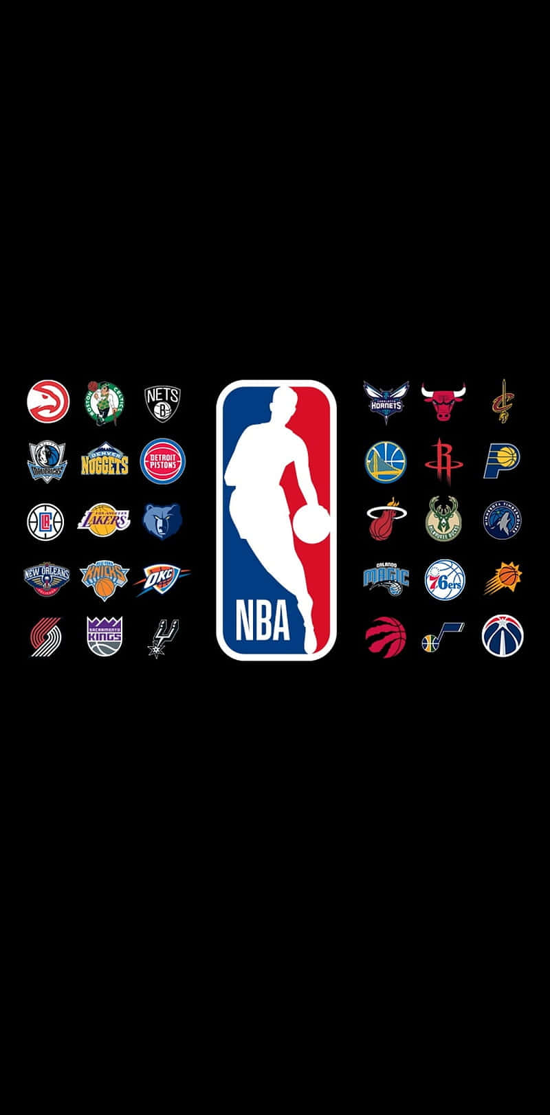 NBA, NBA logo, 30 team logos, HD Phone Wallpaper