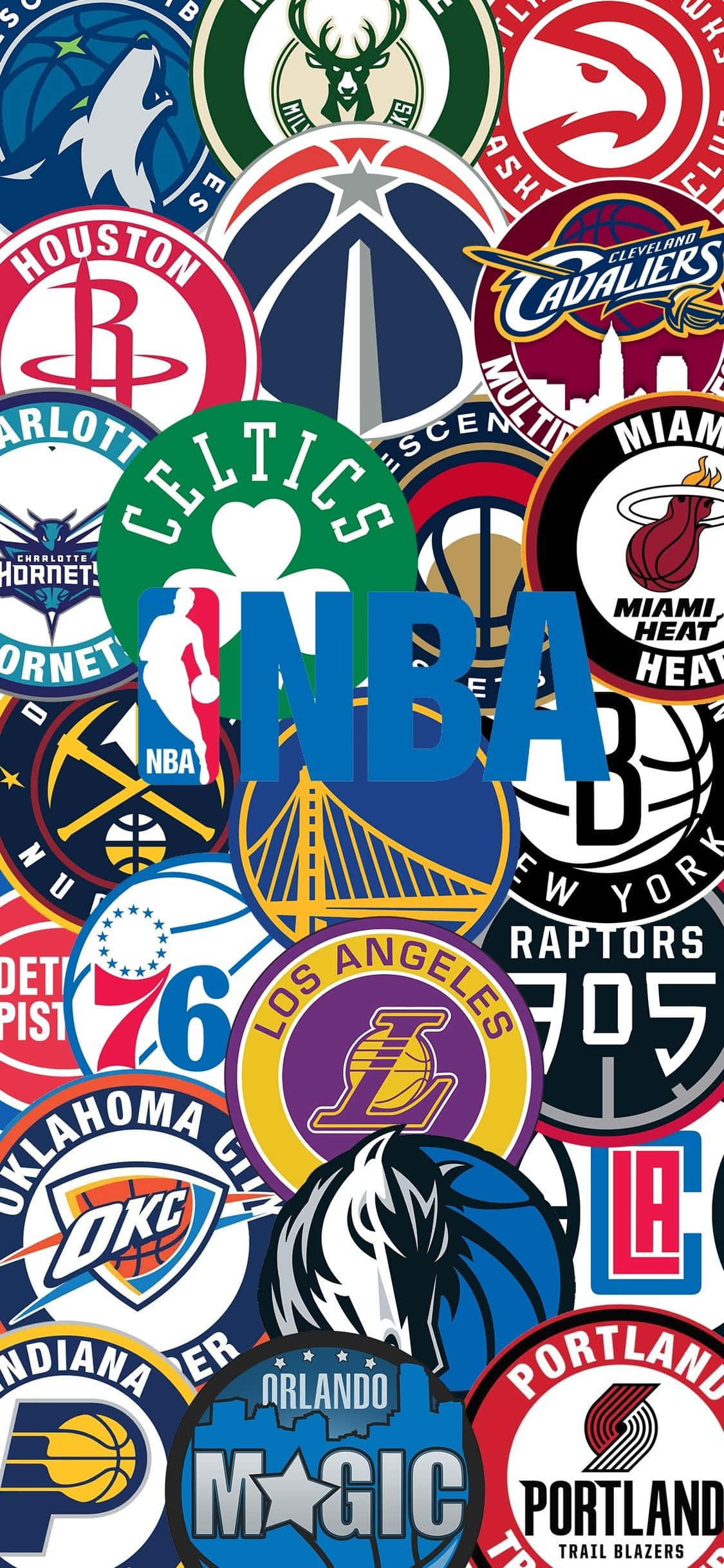 NBA, NBA Team Logos, bold colors, Full HD Phone Wallpaper