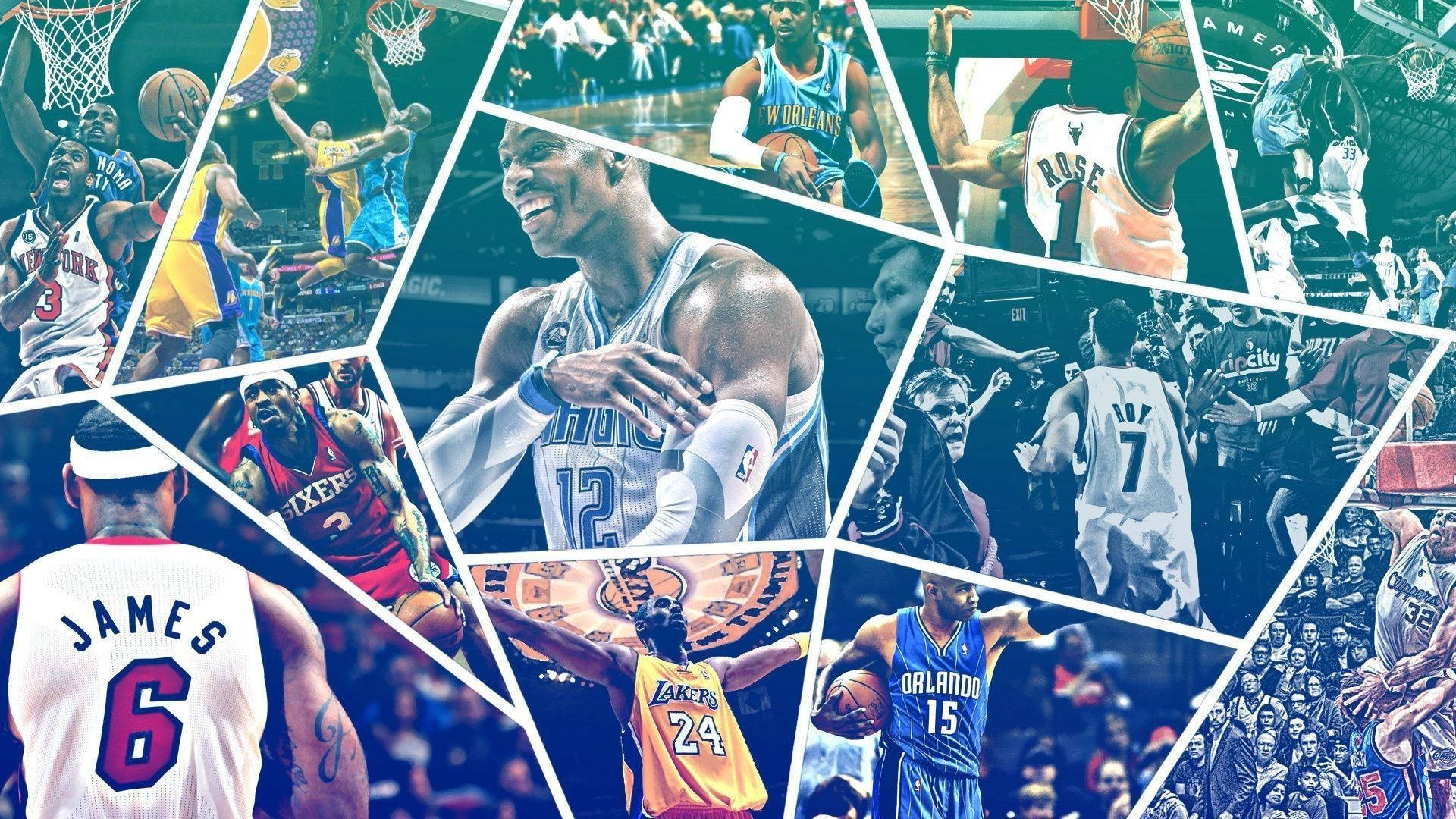 NBA, basketball players, action poses, Full HD Desktop Wallpaper