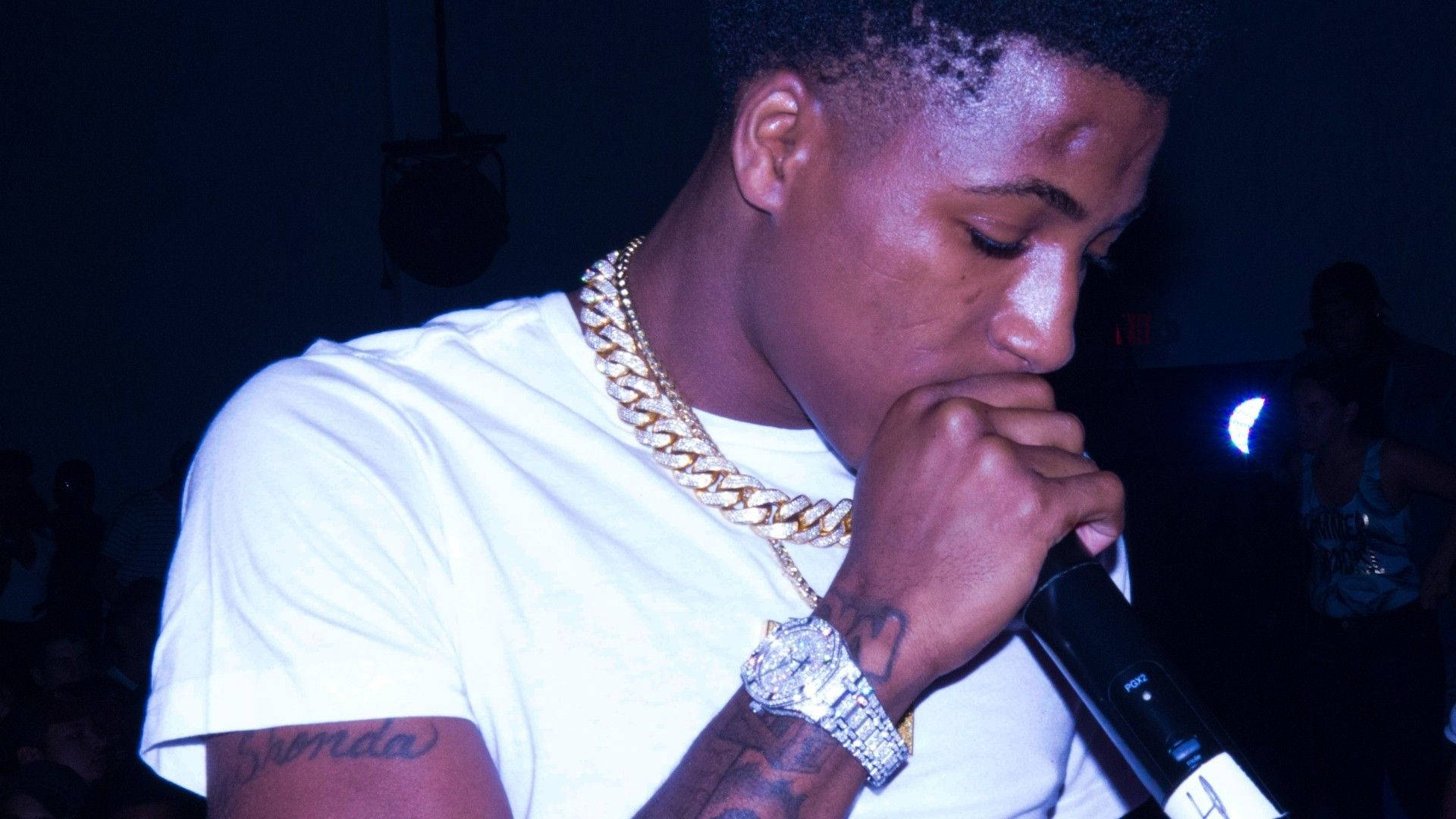 NBA Youngboy, gold chain, tattoos, Full HD Desktop Wallpaper