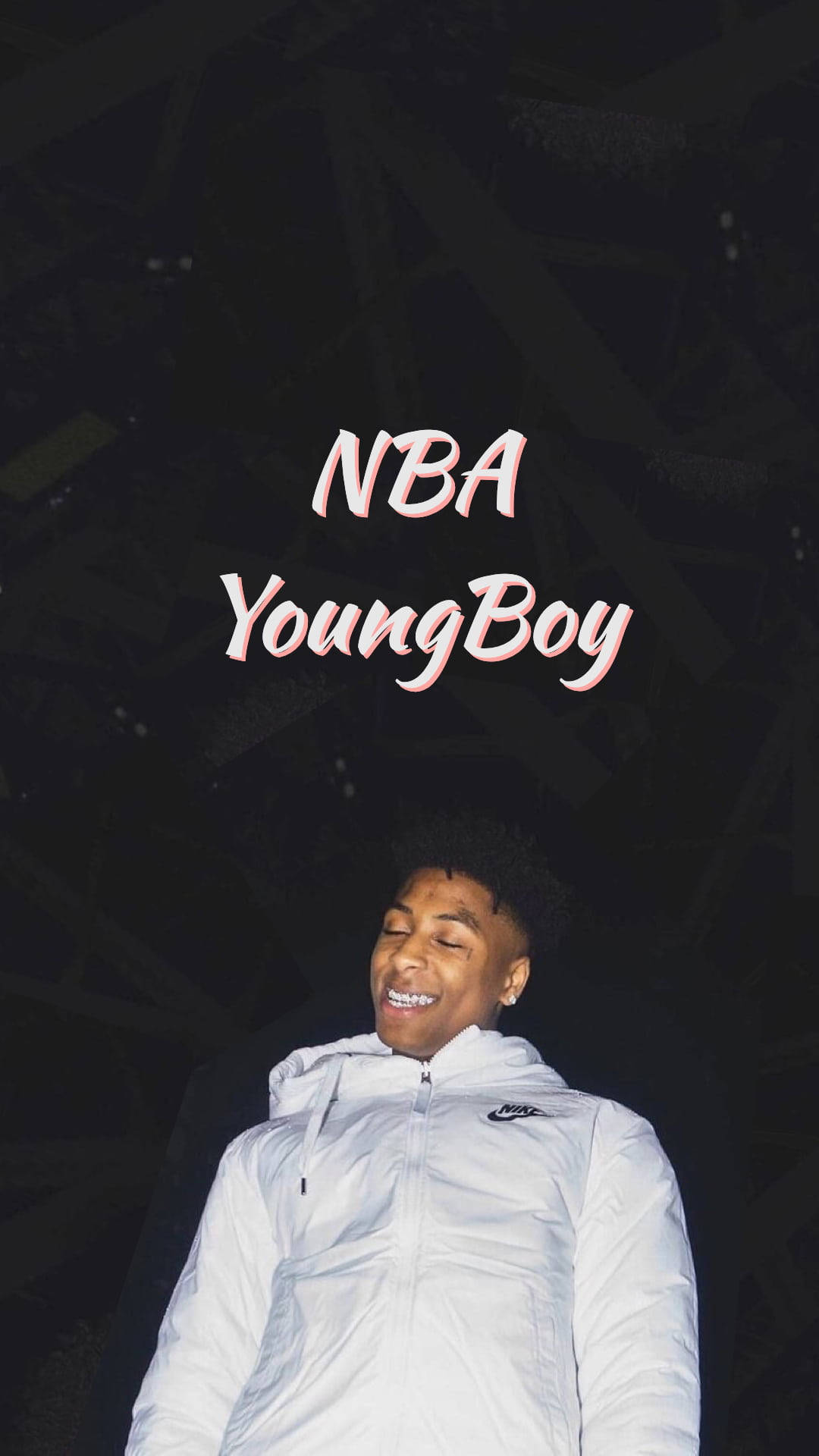 NBA Youngboy, white jacket, dark textured background, Full HD Phone Wallpaper