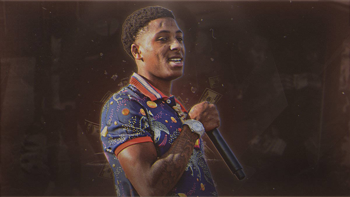 NBA Youngboy, mic, money, SD Desktop Wallpaper