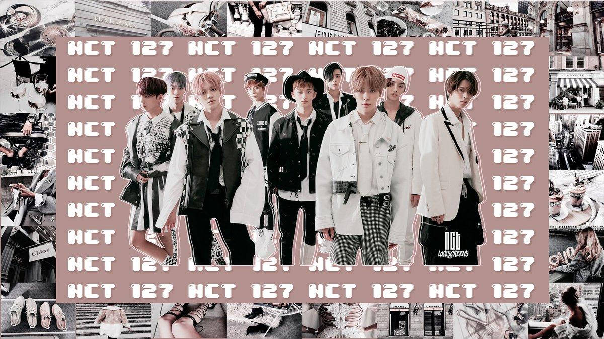 NCT 127, monochrome streetwear, pink background, SD Desktop Wallpaper
