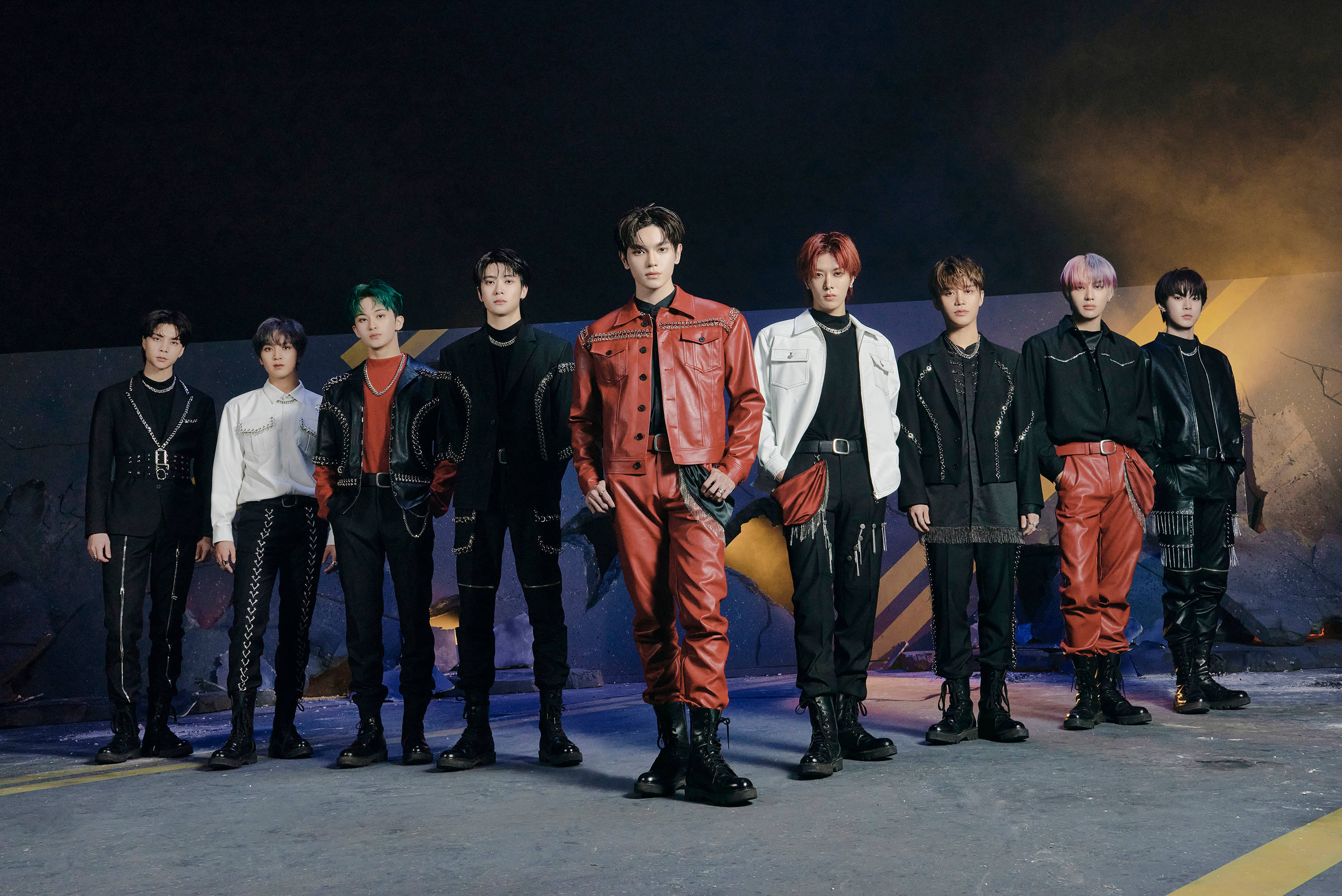NCT 127, Earthquake, leather outfits, 2K Desktop Wallpaper